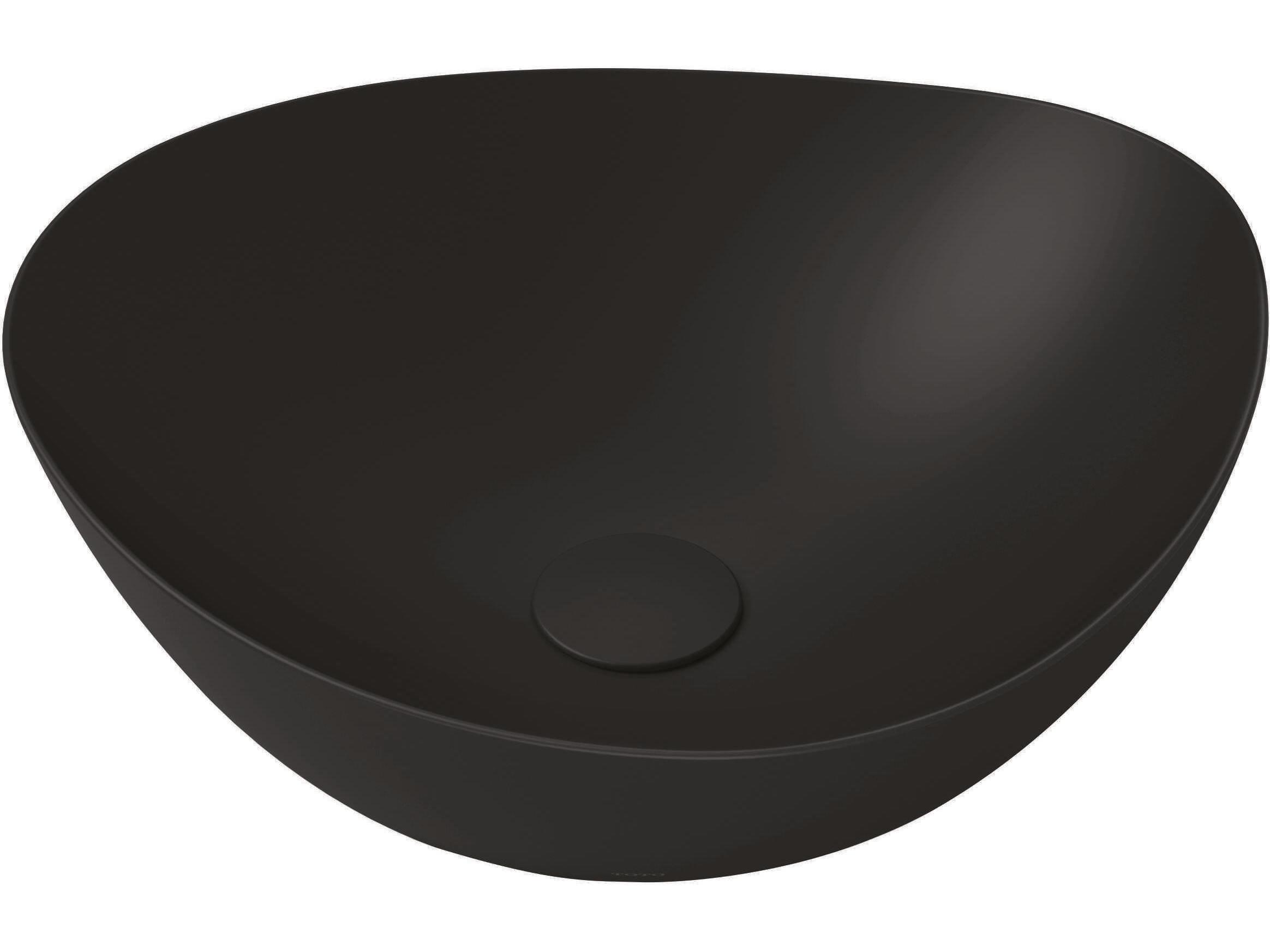 TOTO Kiwami Matte Black Asymmetrical Vessel Bathroom Sink