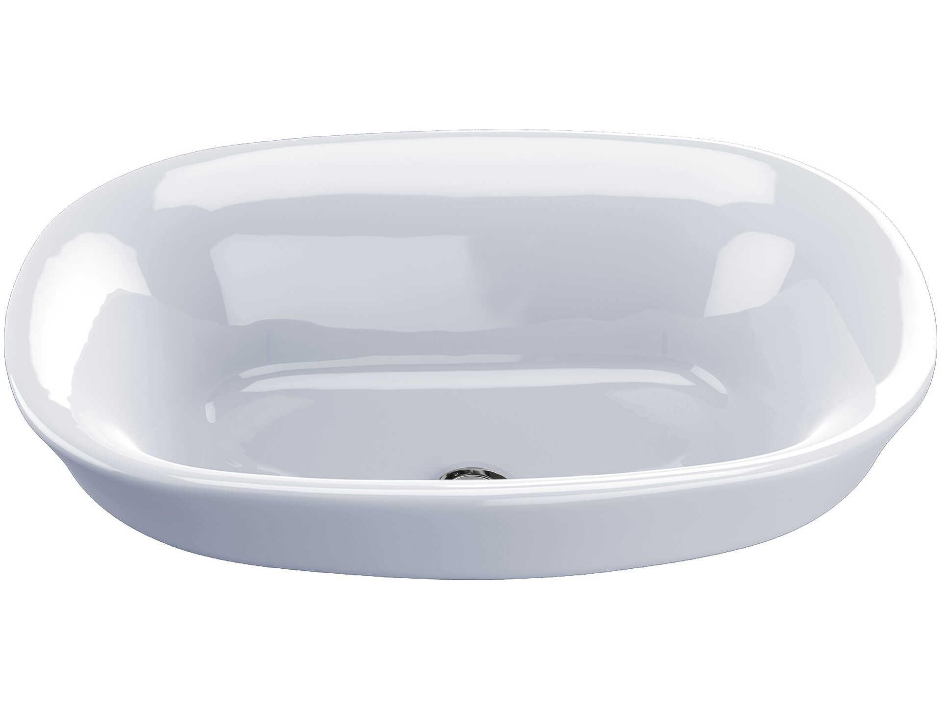 TOTO Maris Oval Semi-Recessed Vessel Bathroom Sink with Cefiontect