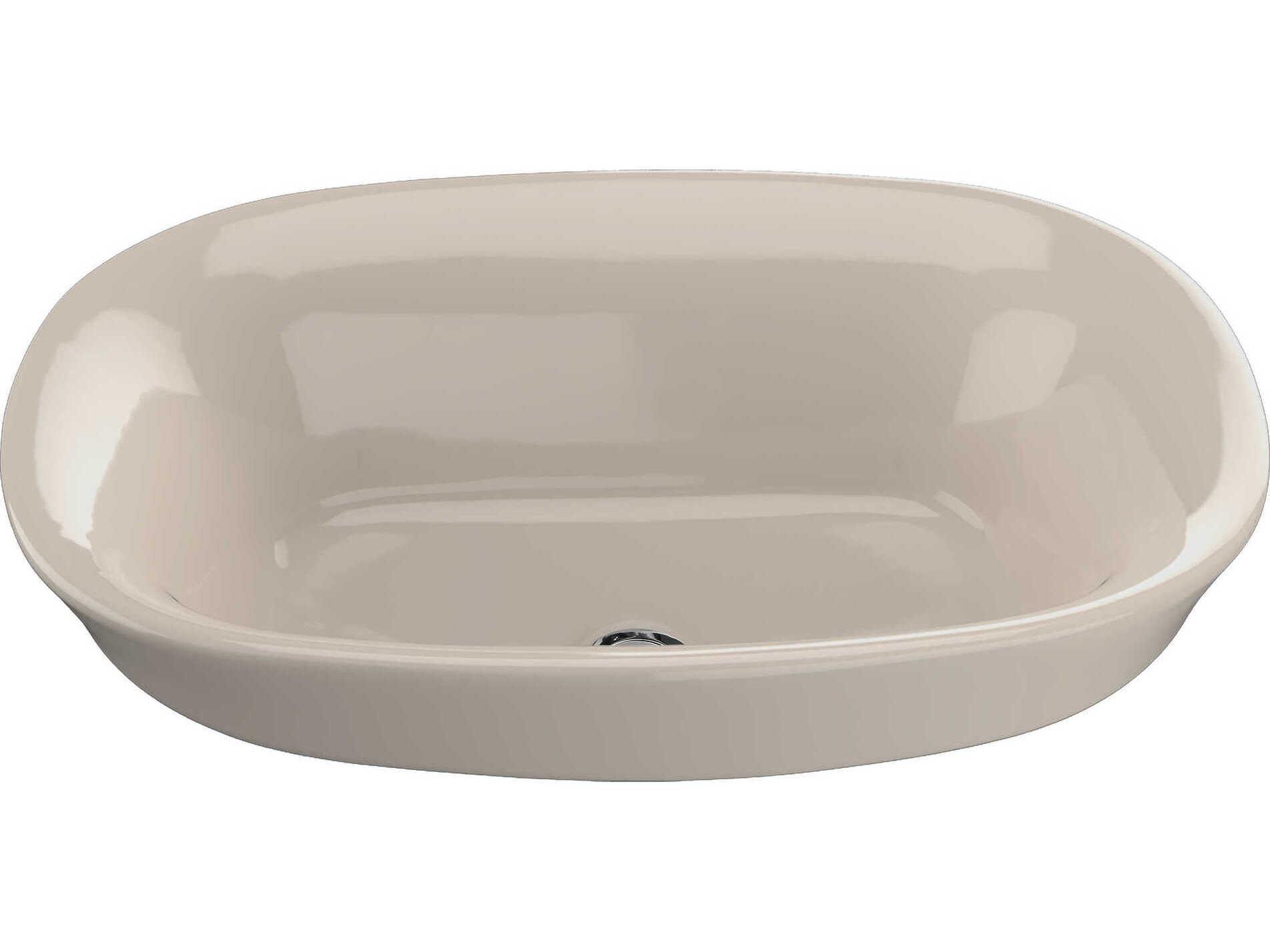 TOTO Maris Oval Semi-Recessed Vessel Bathroom Sink with Cefiontect