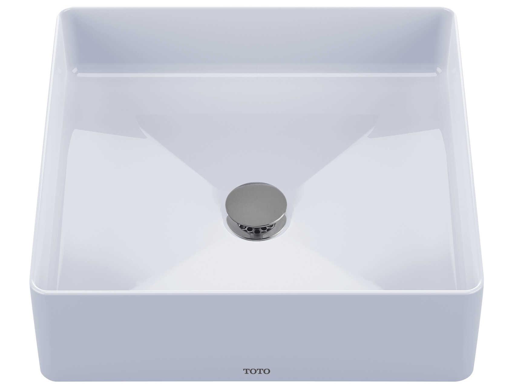 TOTO Arvina Cotton White Square Vessel Fireclay Bathroom Sink