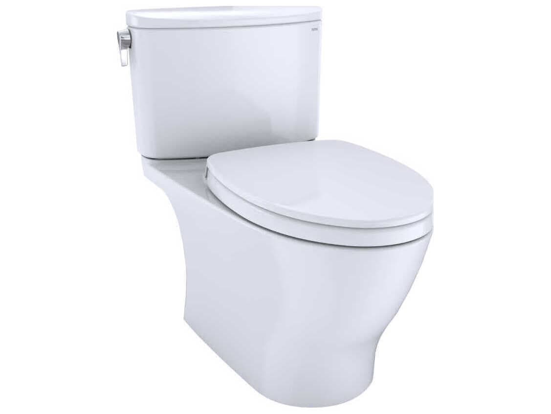 TOTO Nexus 2-Piece Elongated Universal Height Toilet with Cefiontect and SS124 SoftClose Seat, Washlet+ Ready