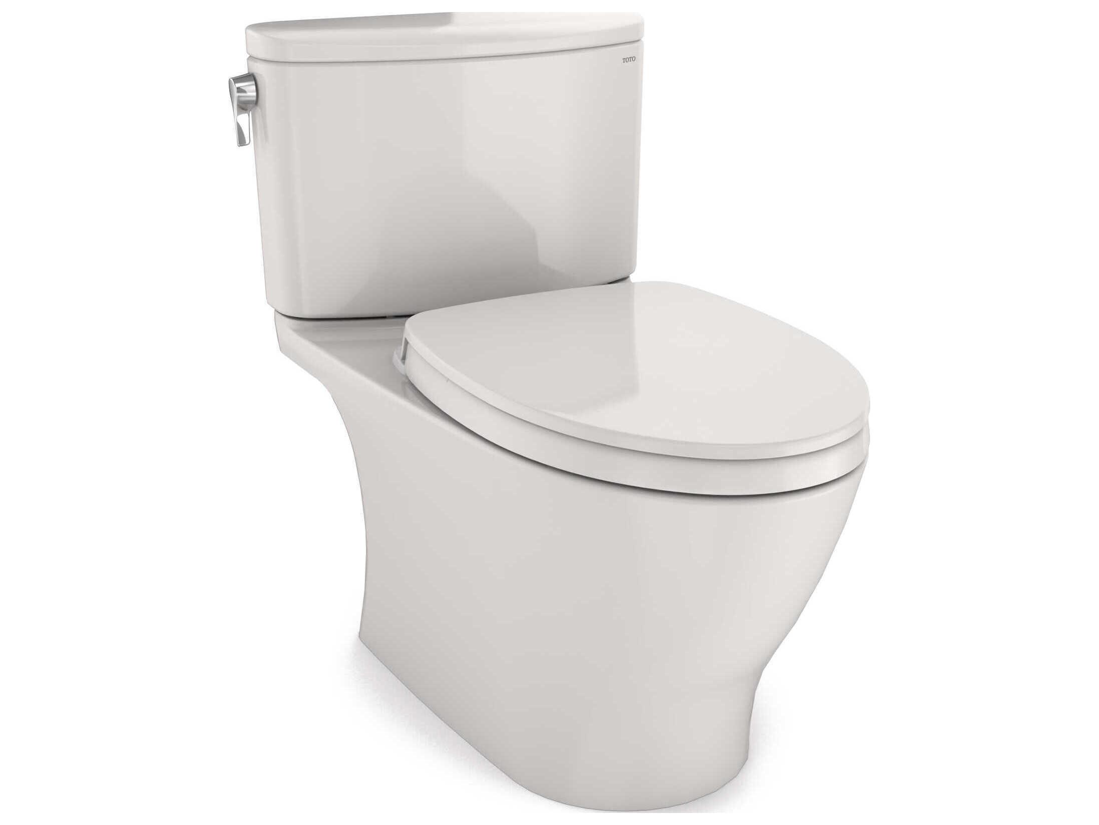 TOTO Nexus 2-Piece Elongated Universal Height Toilet with Cefiontect and SS124 SoftClose Seat, Washlet+ Ready