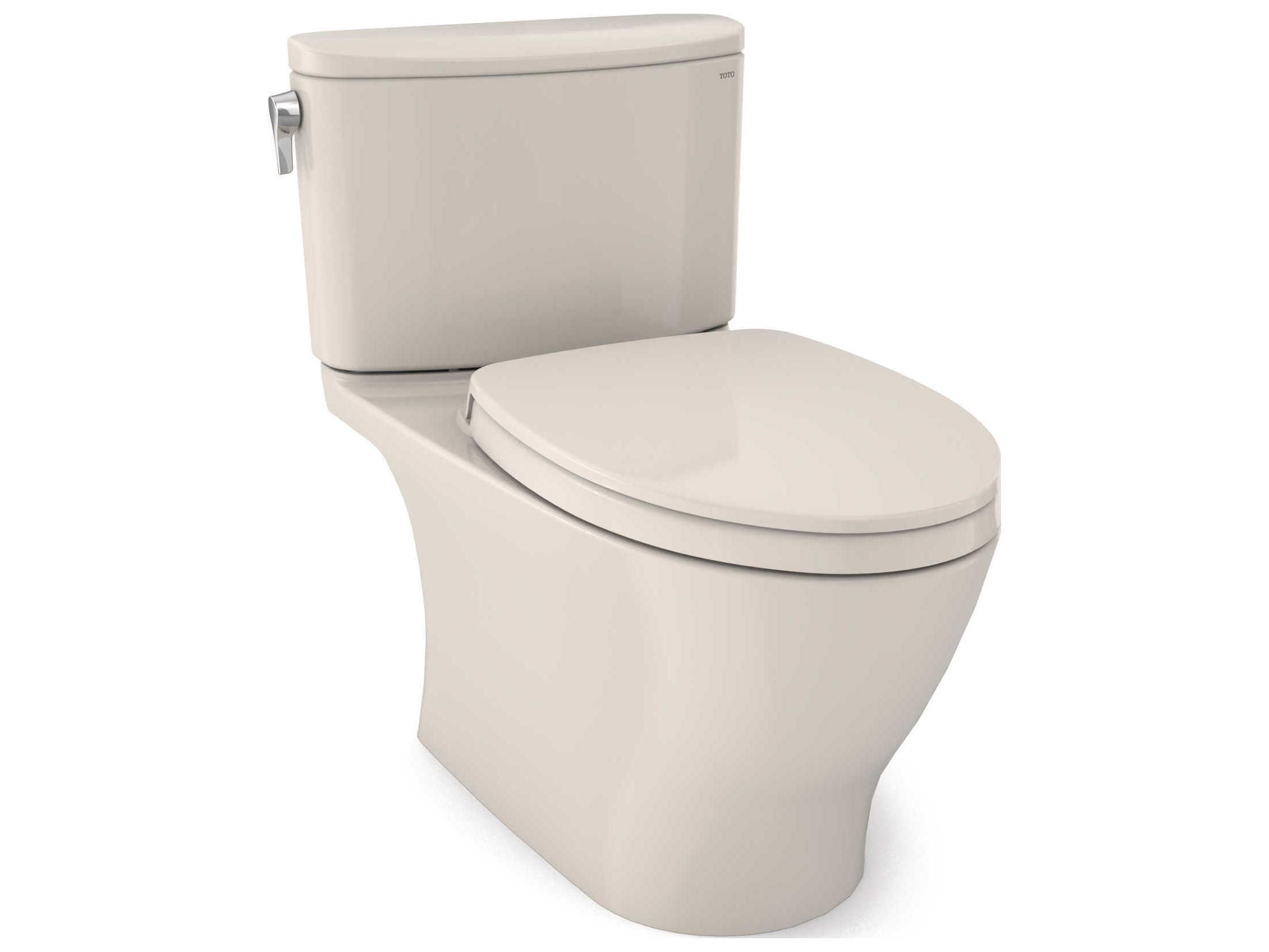 TOTO Nexus 1G 2-Piece Elongated Universal Height Toilet with Cefiontect and SS124 SoftClose Seat, Washlet+ Ready