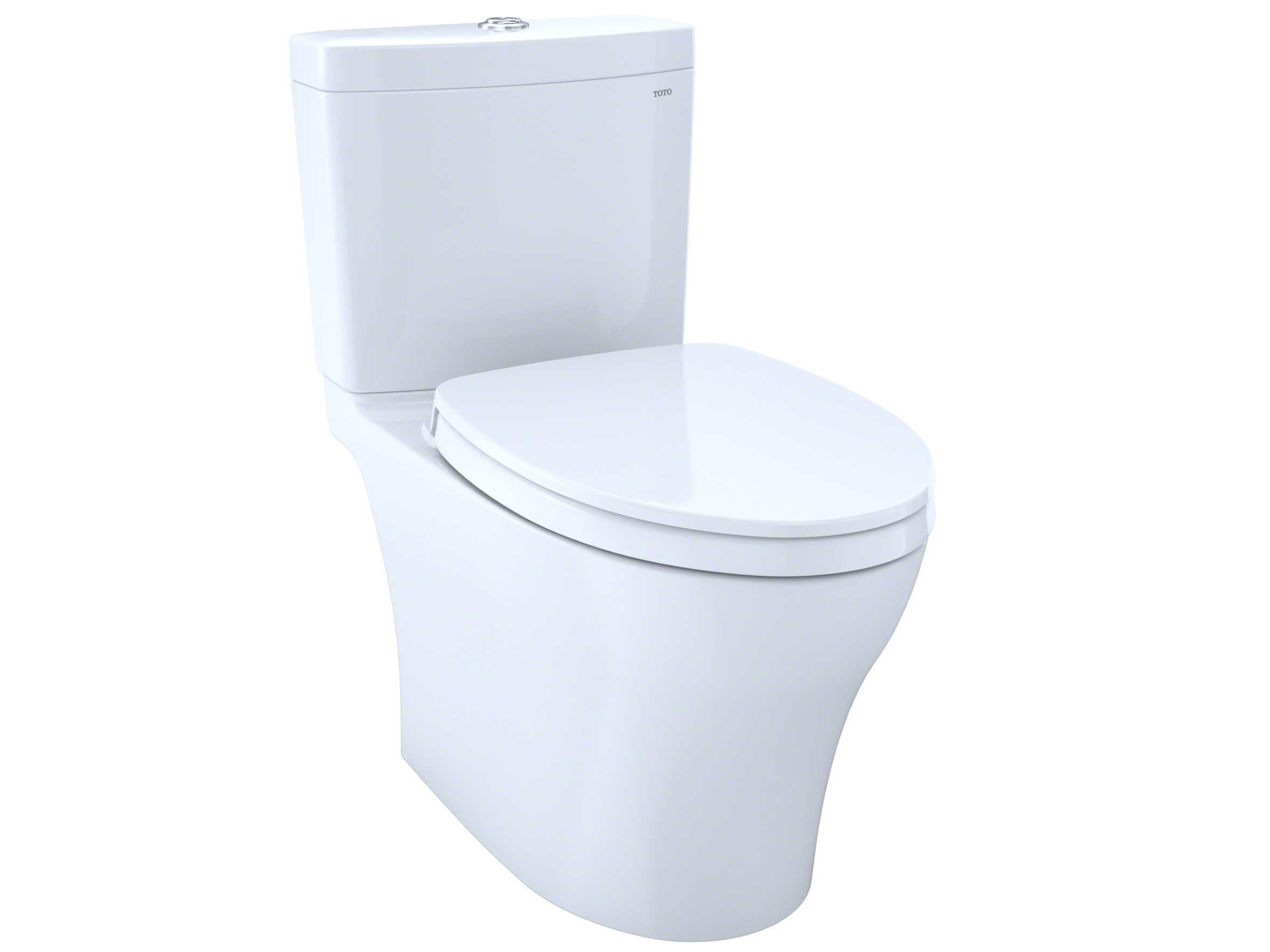 TOTO Aquia-IV 2-Piece Elongated Dual Flush Universal Height Toilet with Cefiontect, Washlet+ Ready