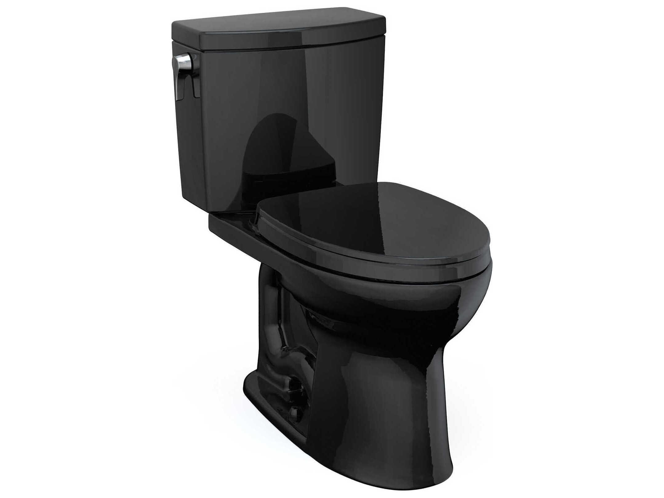TOTO Drake-II 1G 2-Piece Elongated Universal Height Ebony Toilet with SS124 SoftClose Seat, Washlet+ Ready