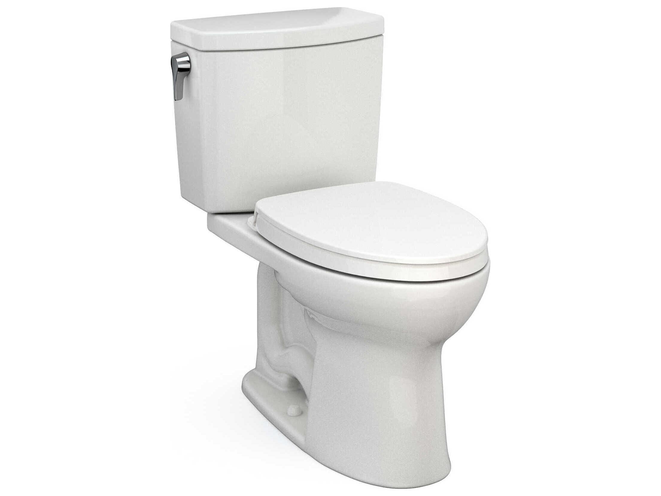 TOTO Drake-II 1G 2-Piece Elongated Universal Height Toilet with Cefiontect and SS124 SoftClose Seat, Washlet+ Ready