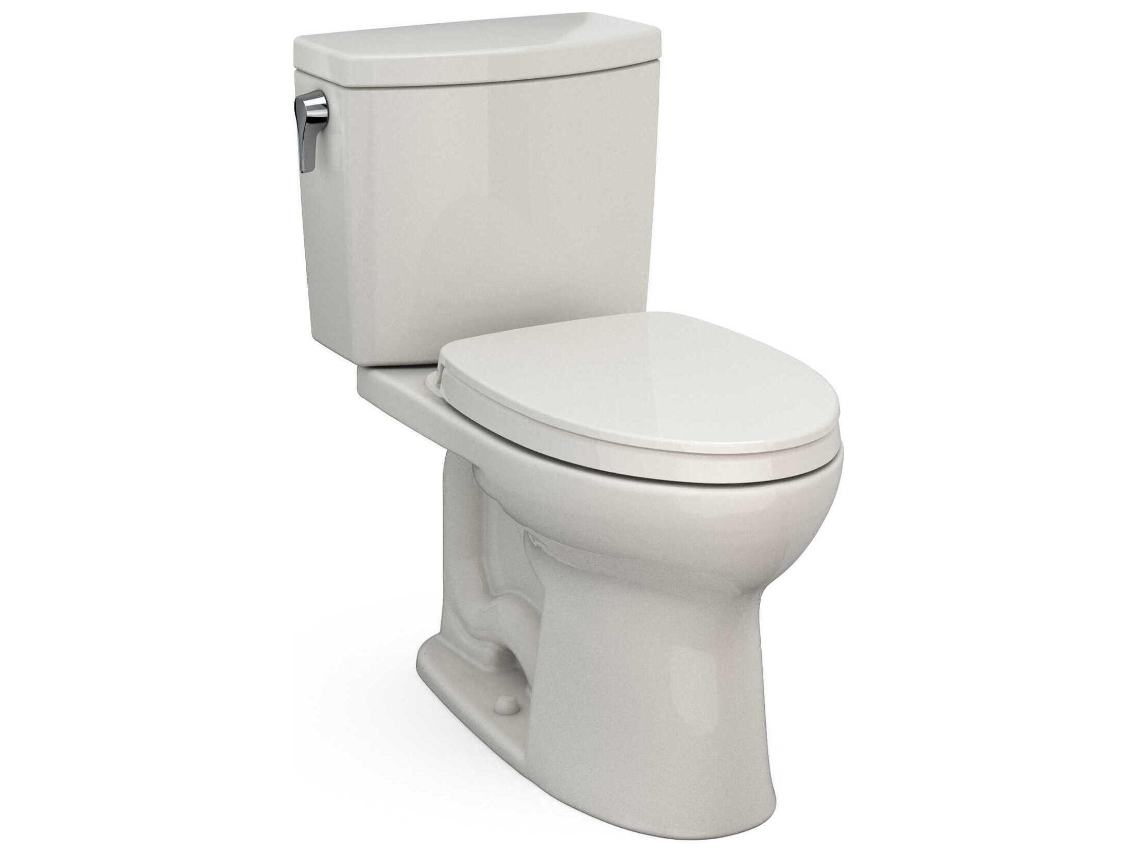 TOTO Drake-II 1G 2-Piece Elongated Universal Height Toilet with Cefiontect and SS124 SoftClose Seat, Washlet+ Ready