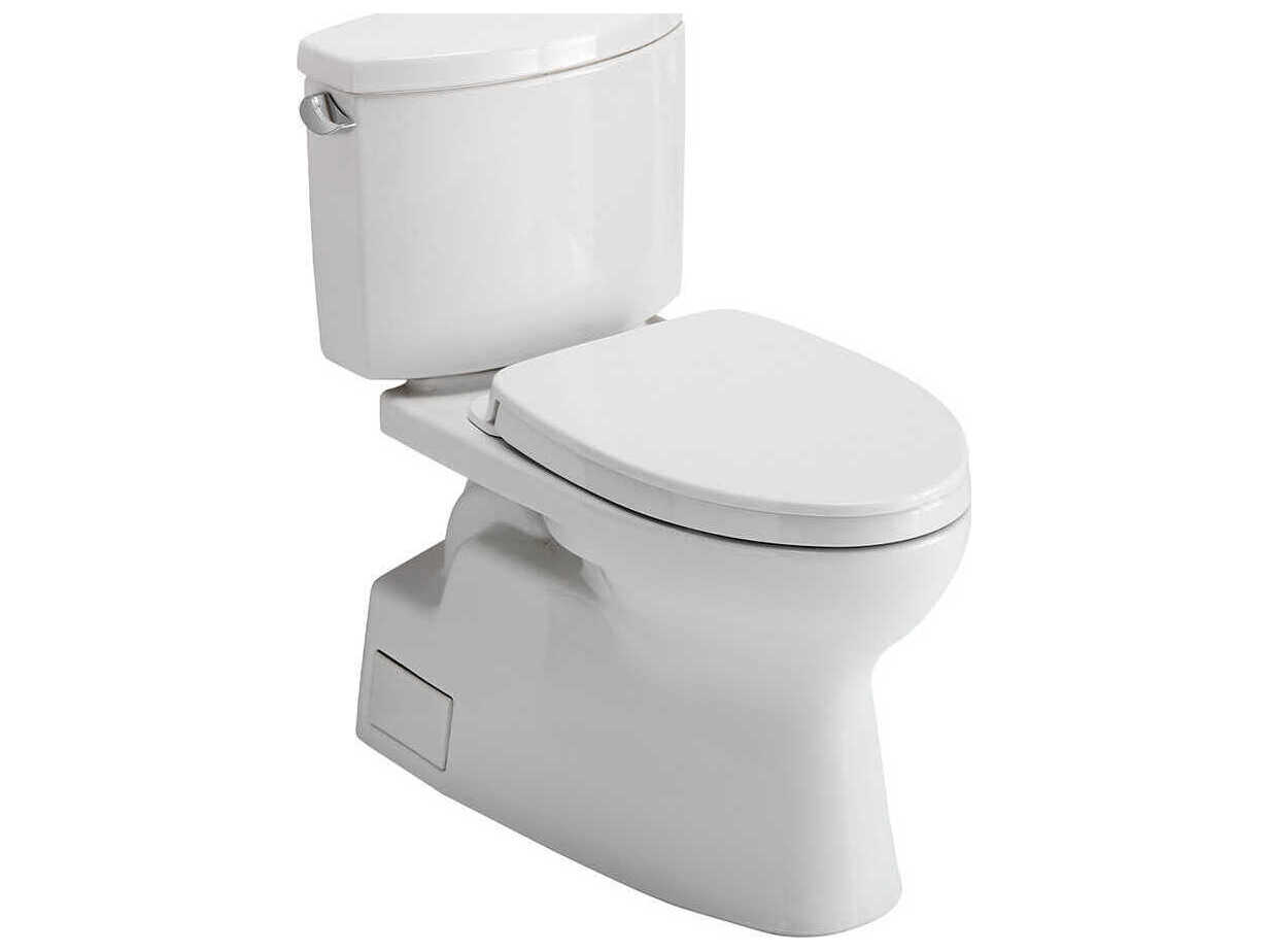 TOTO Vespin-II 2-Piece Elongated Universal Height Cotton White Toilet with Cefiontect and SS124 SoftClose Seat, Washlet+ Ready