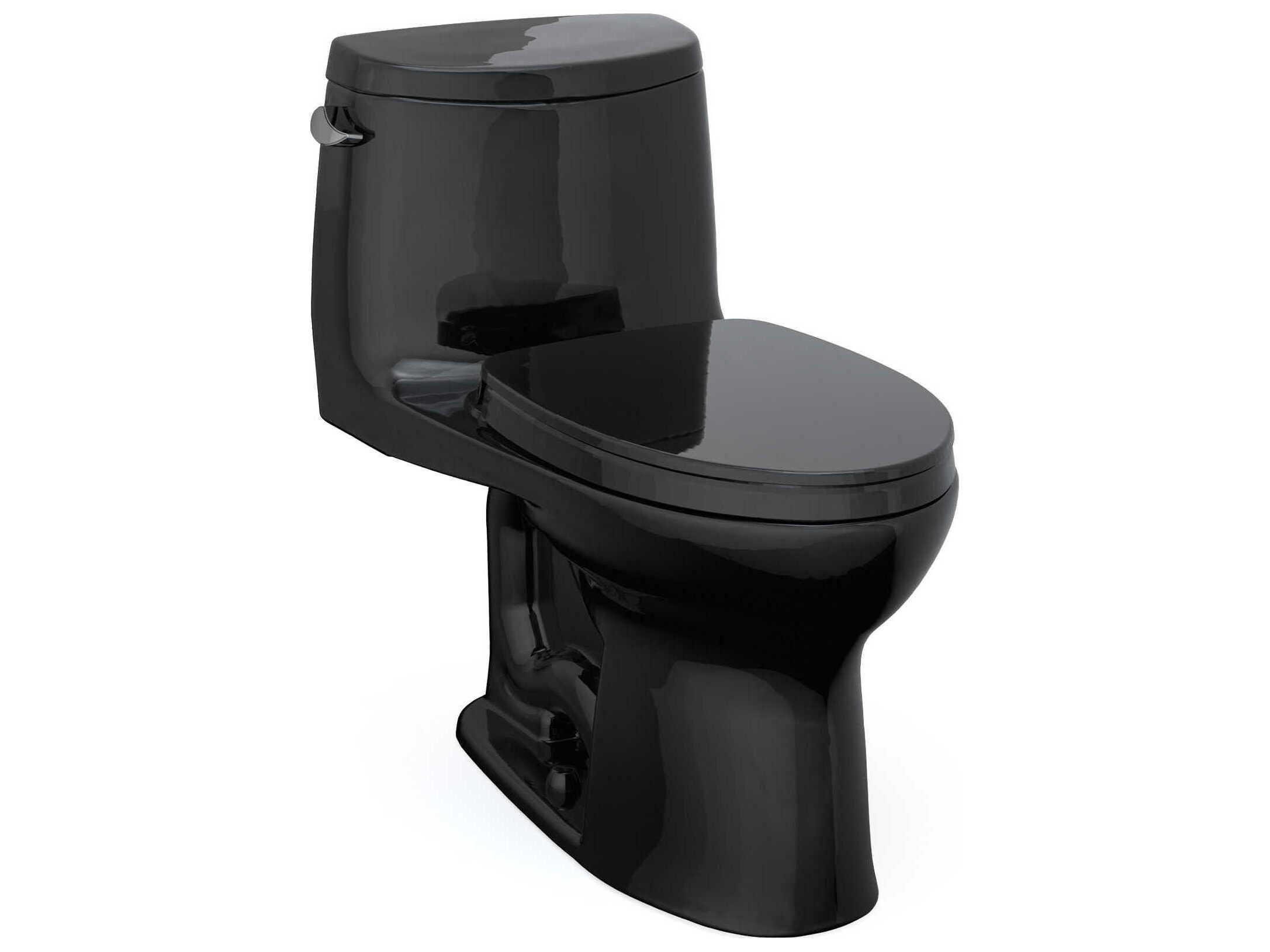 TOTO UltraMax-II 1-Piece Elongated Universal Height Ebony Toilet with SS124 SoftClose Seat, Washlet+ Ready