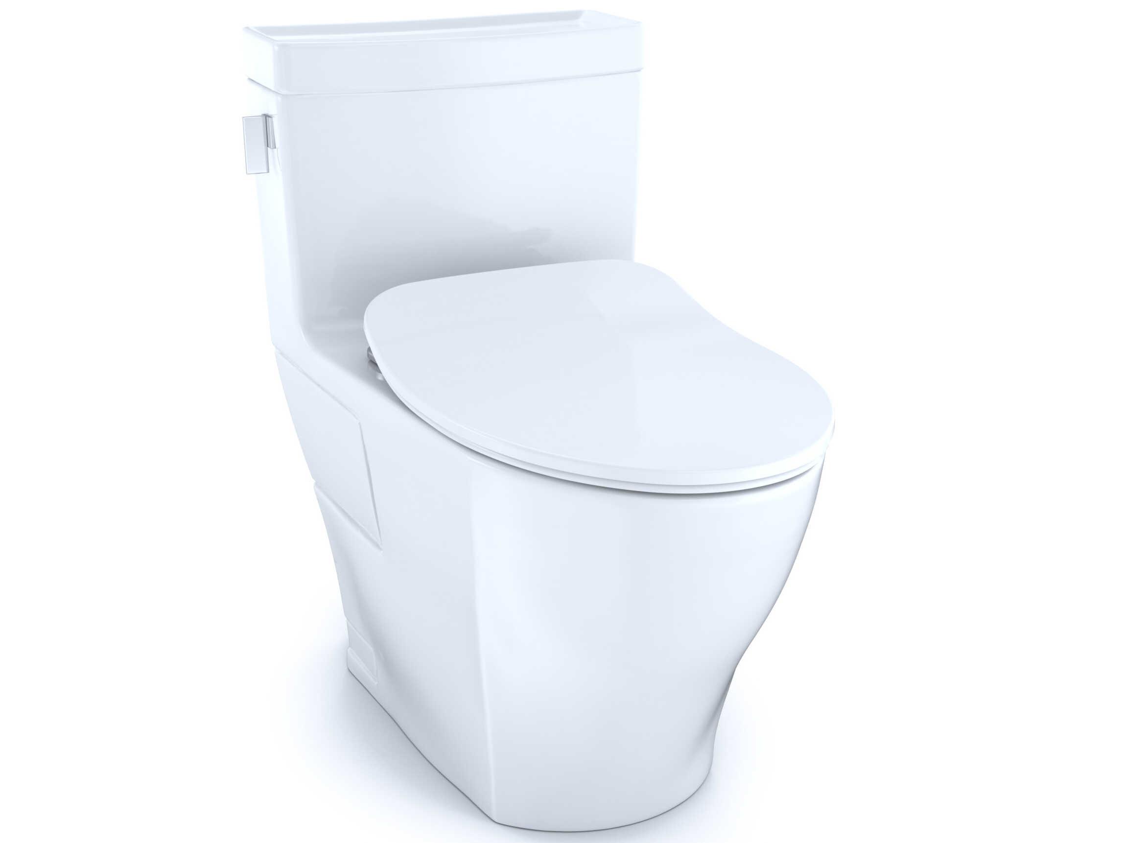 TOTO Legato 1-Piece Elongated Cotton White Toilet with Cefiontect and SoftClose Seat, Washlet+ Ready