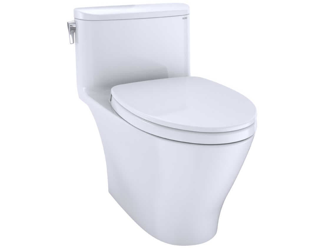 TOTO Nexus 1-Piece Elongated Universal Height Toilet with Cefiontect and SS124 SoftClose Seat, Washlet+ Ready