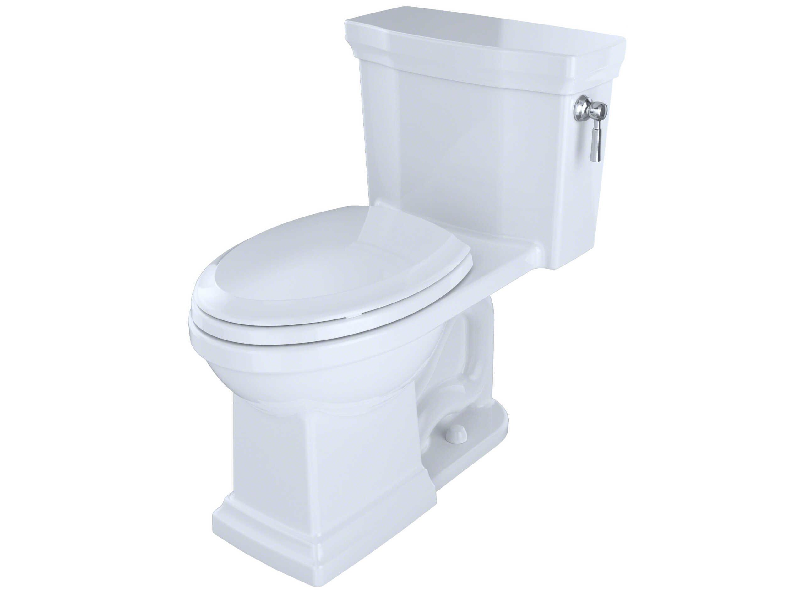 TOTO Promenade-II 1-Piece Elongated Universal Height Cotton White Toilet with Cefiontect and Right-Hand Trip Lever