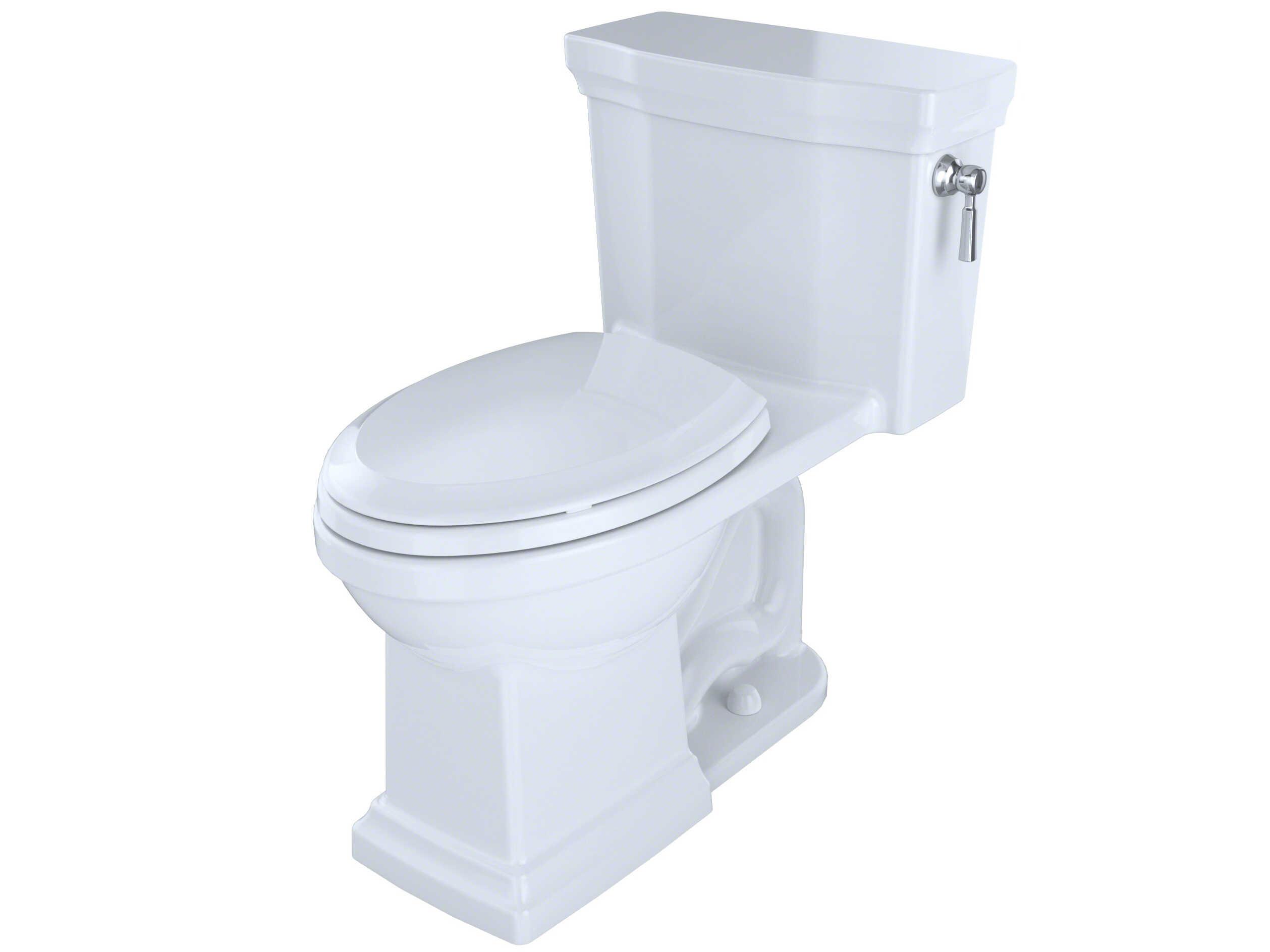 TOTO Promenade-II 1G 1-Piece Elongated Universal Height Cotton White Toilet with Cefiontect and Right-Hand Trip Lever