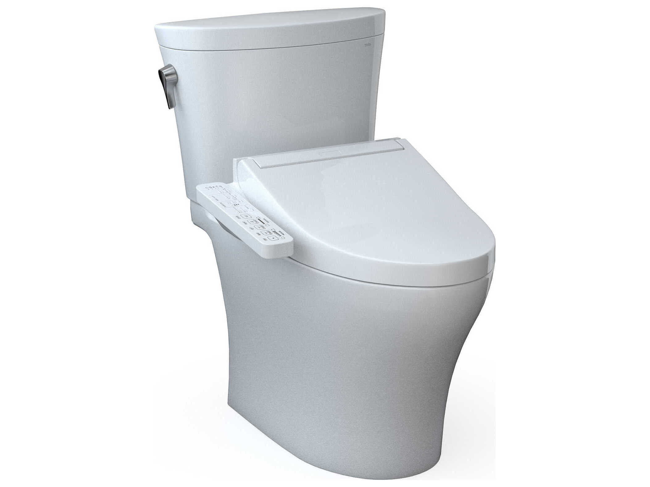TOTO Washlet+ Aquia-IV Arc 2-Piece Elongated Dual Flush Cotton White Toilet with C2 Bidet Seat