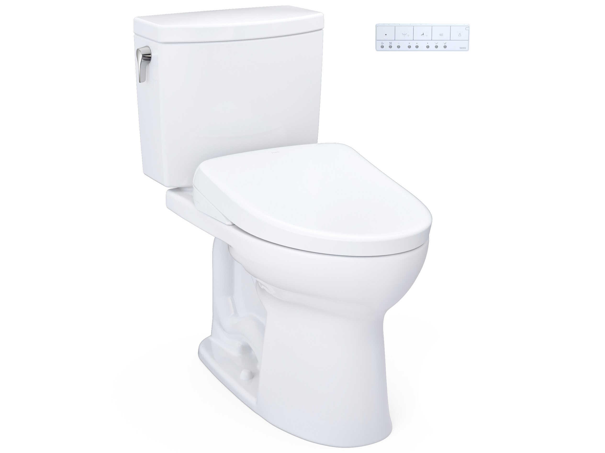 TOTO Drake-II Washlet+ 1G 2-Piece Elongated Toilet and Washlet+ S7 Contemporary Bidet Seat