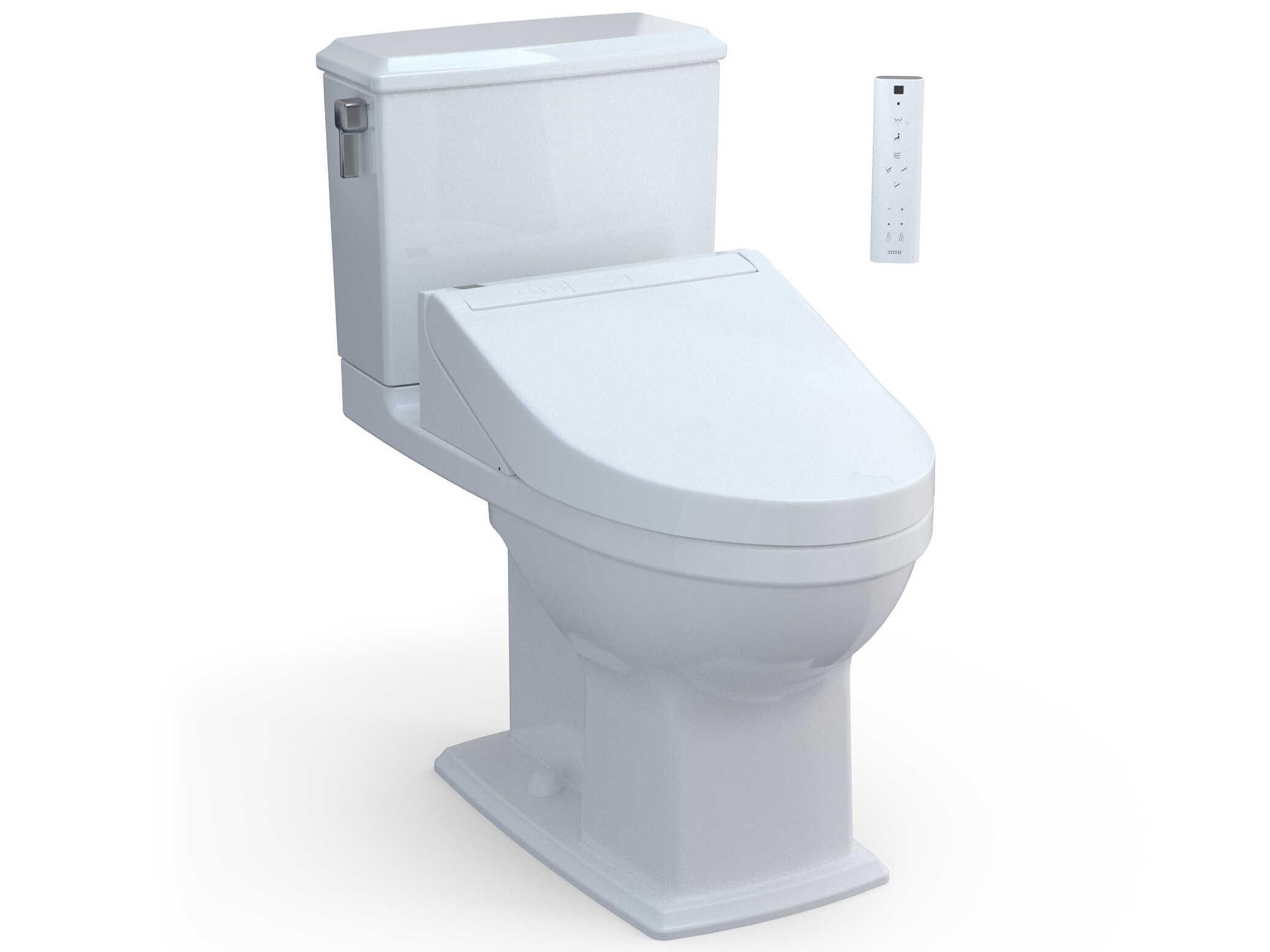 TOTO Connelly Washlet+ 2-Piece Elongated Dual Flush Cotton White Toilet and Washlet C5 Bidet Seat