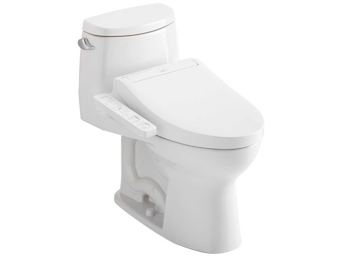 TOTO UltraMax-II Washlet+ 1-Piece Elongated Cotton White Toilet and Washlet+ C2 Bidet Seat