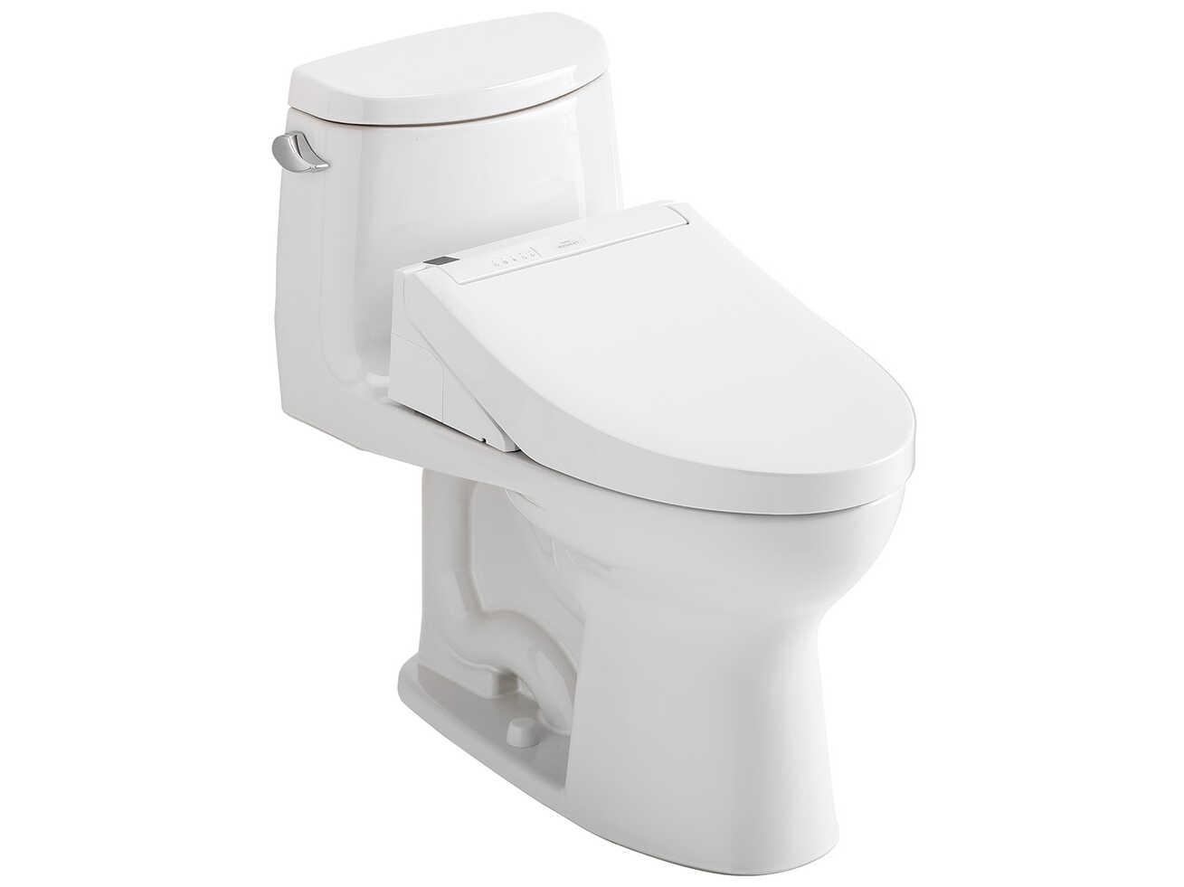 TOTO UltraMax-II Washlet+ 1-Piece Elongated Cotton White Toilet and Washlet+ C5 Bidet Seat