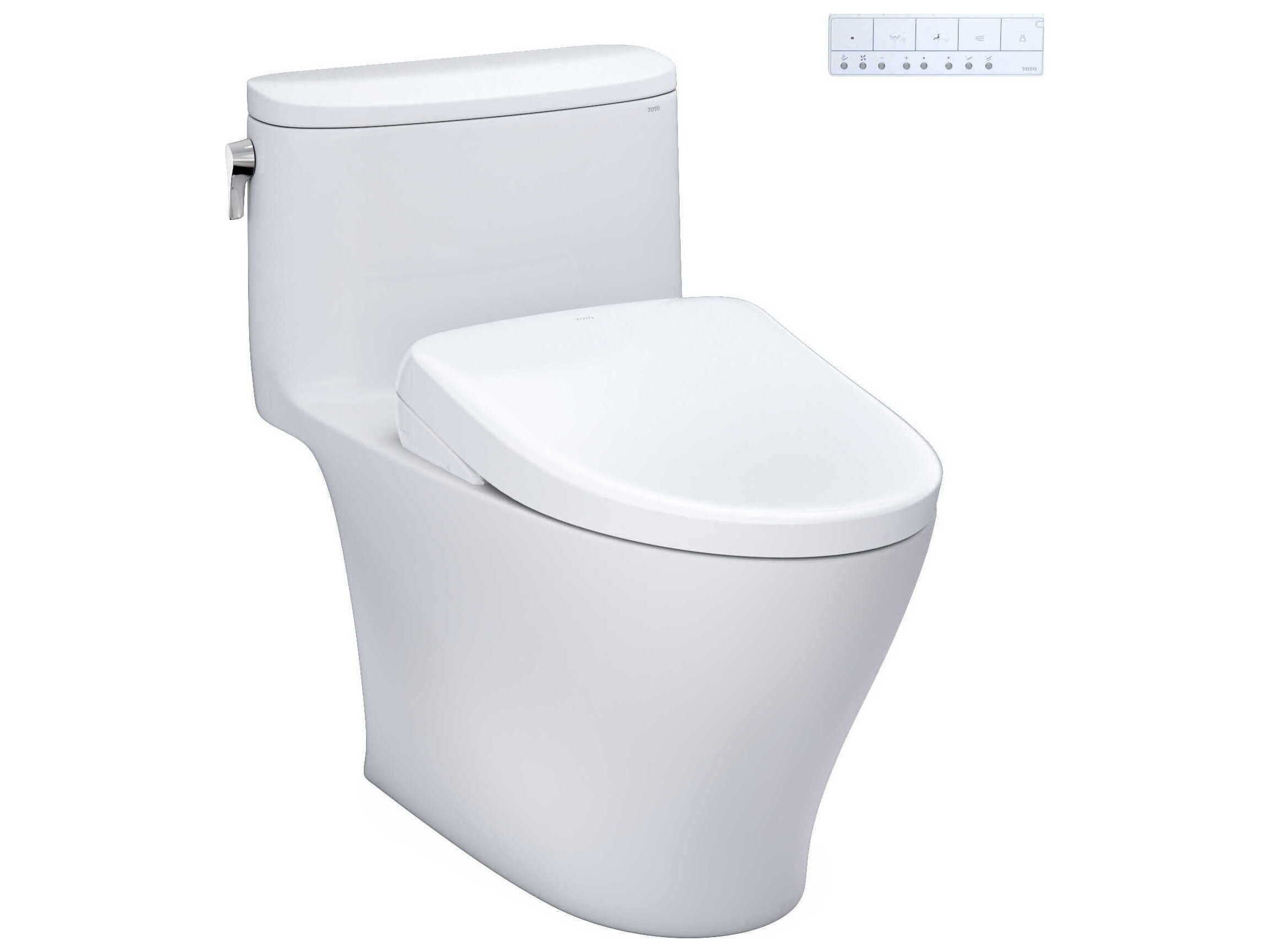 TOTO Nexus Washlet+ Cotton White 1-Piece Elongated Toilet with S7A Contemporary Bidet Seat