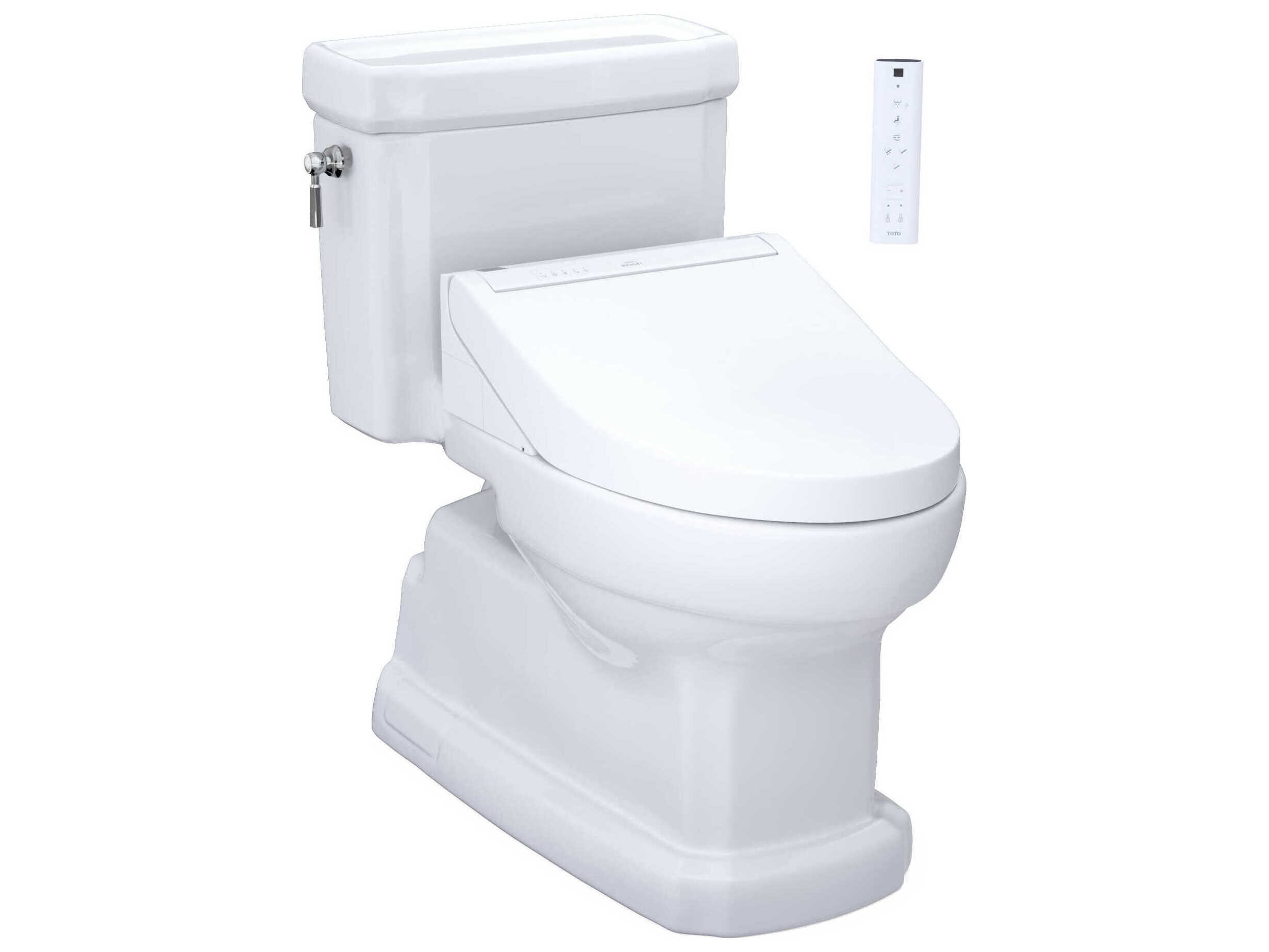 TOTO Eco Guinevere Washlet+ Elongated Universal Height Cotton White Toilet with C5 Bidet Seat