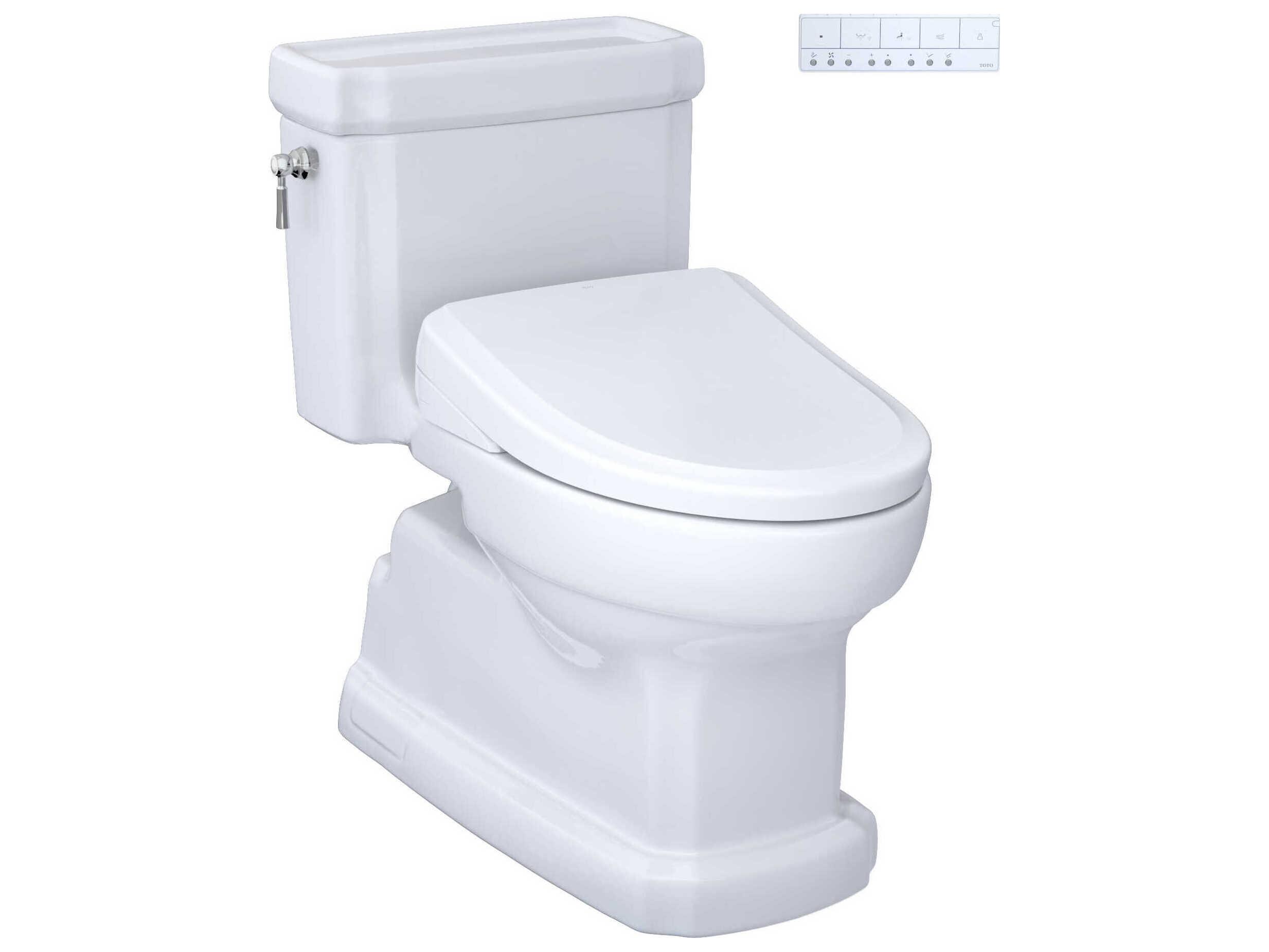 TOTO Eco Guinevere Washlet+ Cotton White Elongated Universal Height Toilet with S7 Classic Bidet Seat