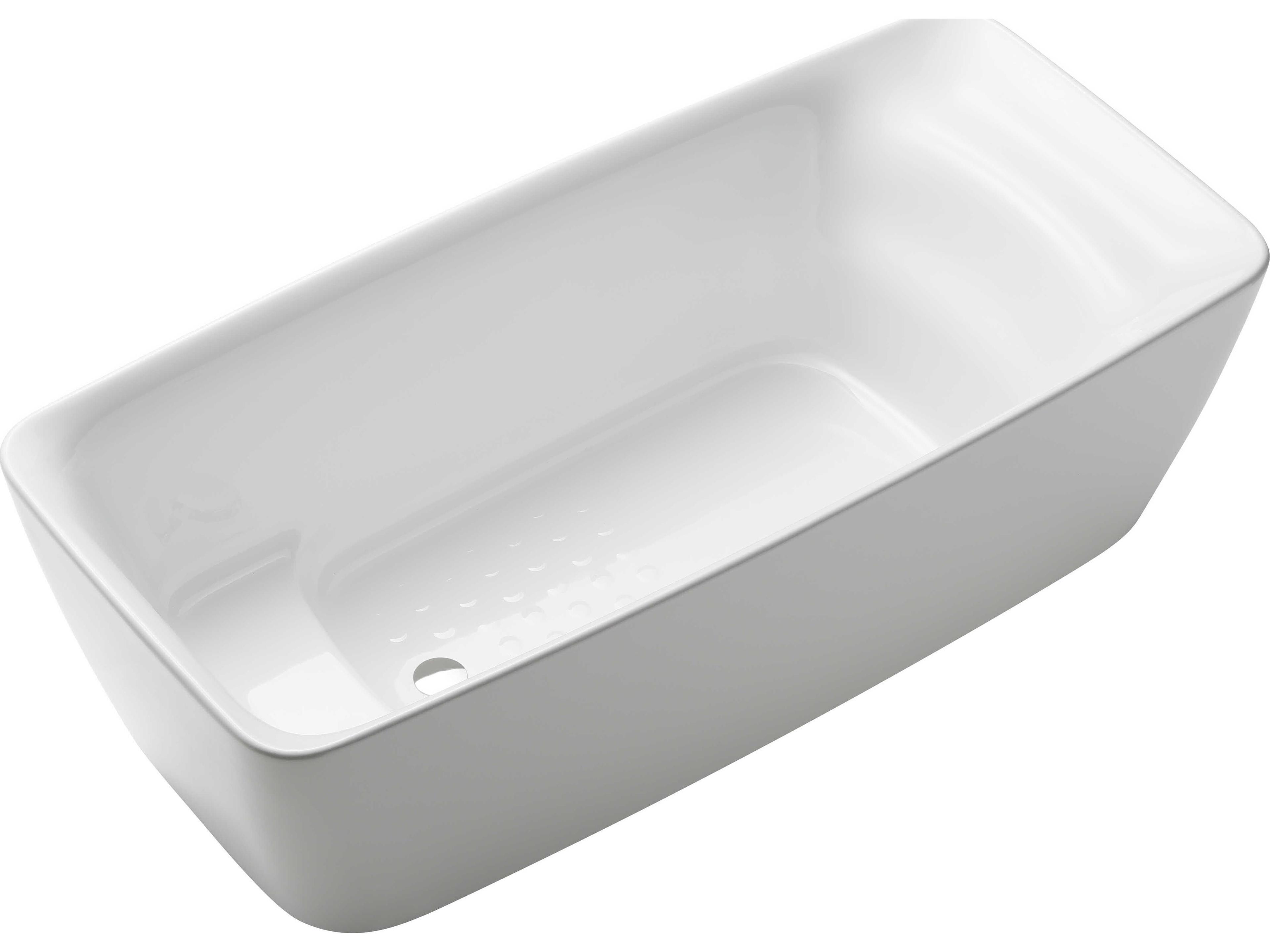TOTO Flotation Gloss White Freestanding Soaker Tub with RECLINE COMFORT