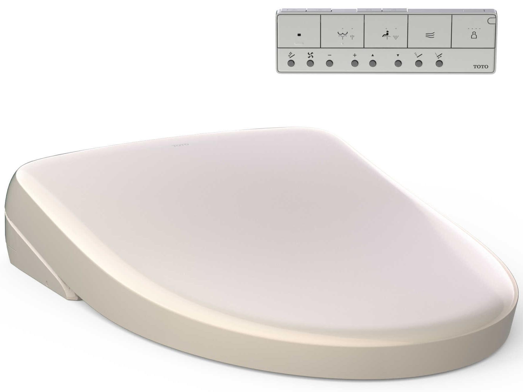 TOTO Sedona Beige Washlet S7 Electronic Bidet Toilet Seat with Ewater+ Bowl and Wand Cleaning, Contemporary Lid, Elongated