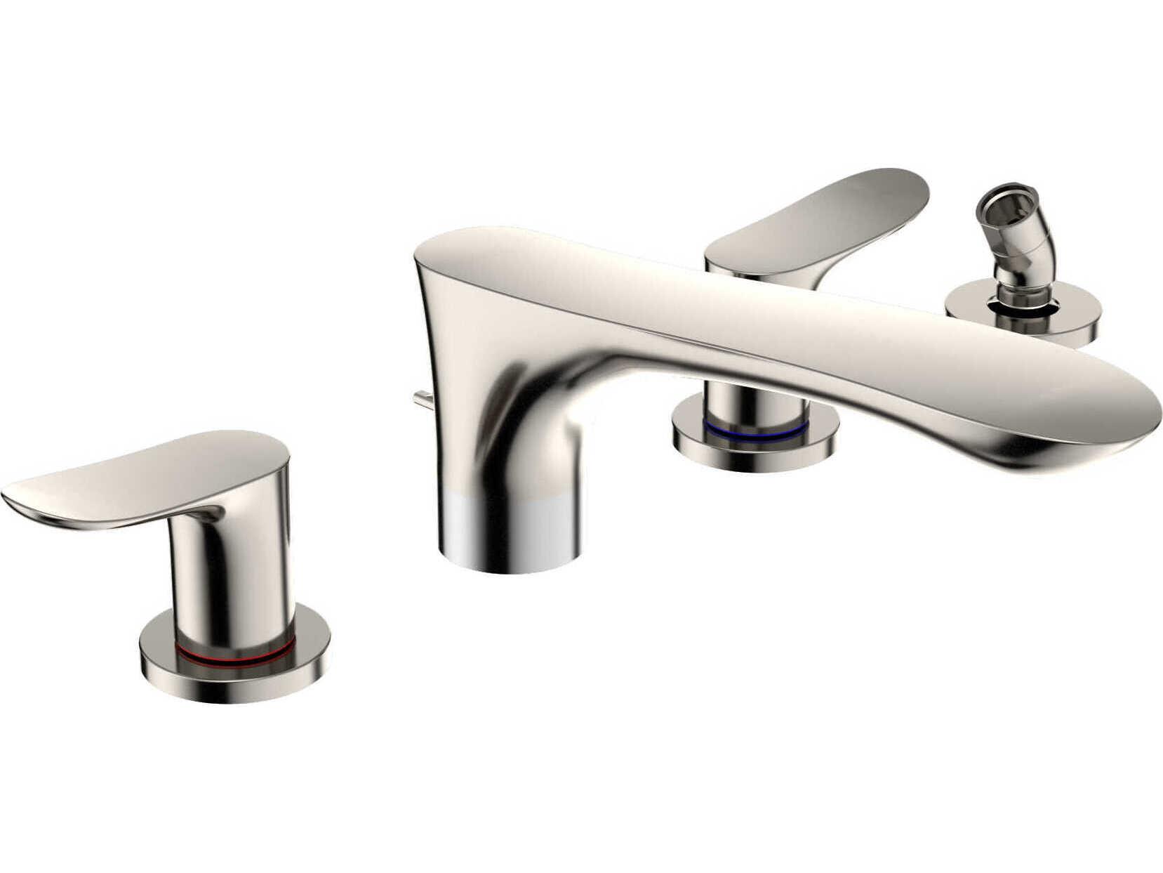 TOTO GO-Series Two-Handle Deck-Mount Roman Tub Filler Trim with Handshower