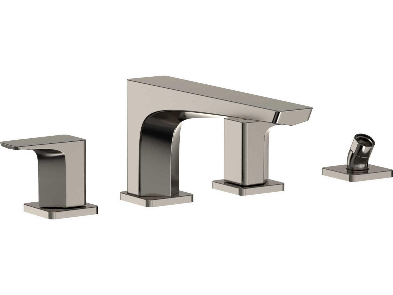 TOTO Global Edge Two-Handle Deck-Mount Roman Tub Filler Trim with Handshower