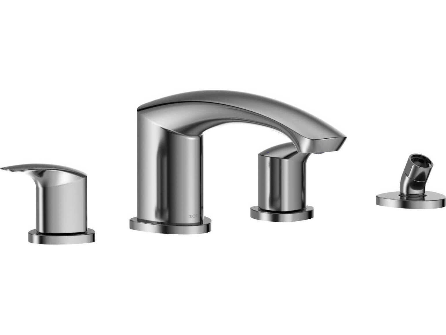 TOTO Global Majestic Two-Handle Deck-Mount Roman Tub Filler Trim with Handshower