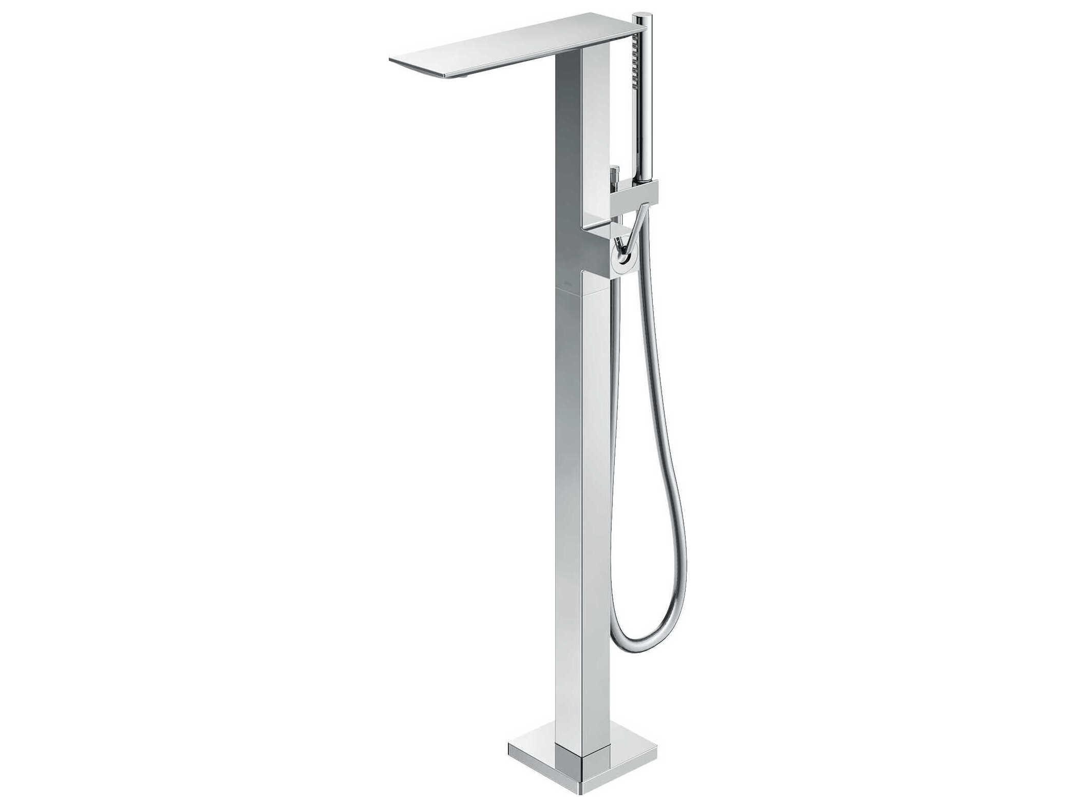 TOTO ZL-Series Polished Chrome Single-Handle Freestanding Tub Filler Faucet with Handshower