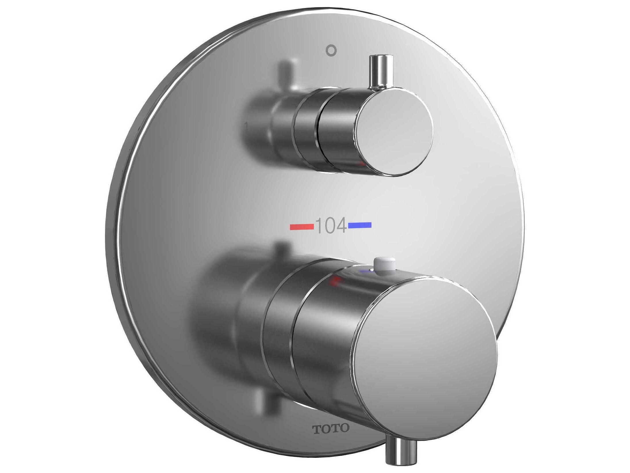 TOTO Round Thermostatic Mixing Valve with Two-Way Diverter Shower Trim
