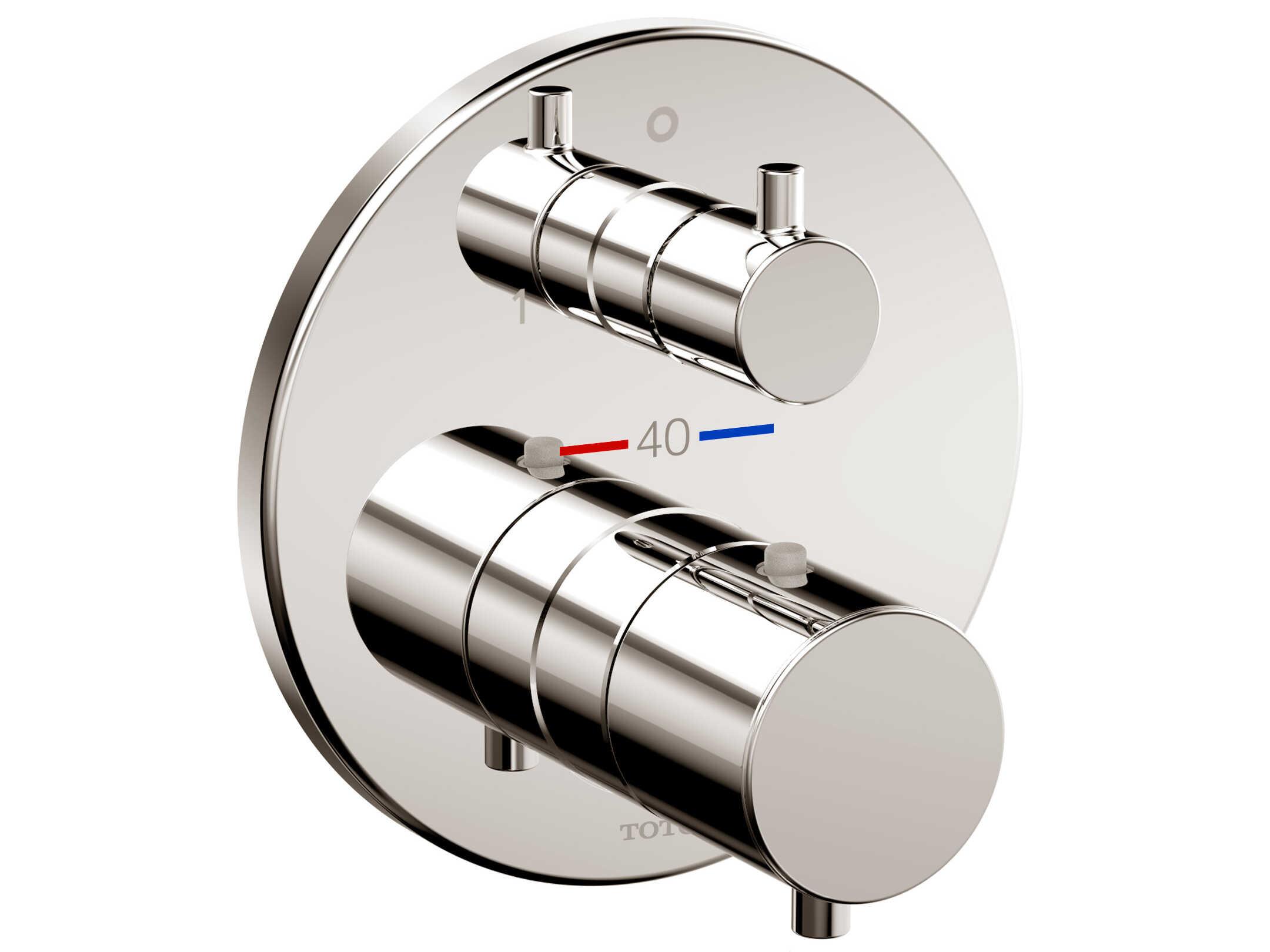 TOTO Round Thermostatic Mixing Valve with Two-Way Diverter Shower Trim