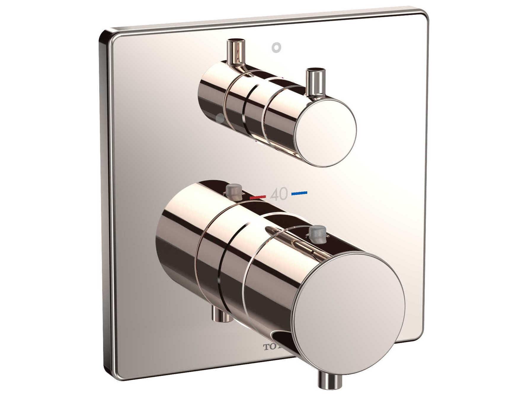 TOTO Square Thermostatic Mixing Valve with Volume Control Shower Trim