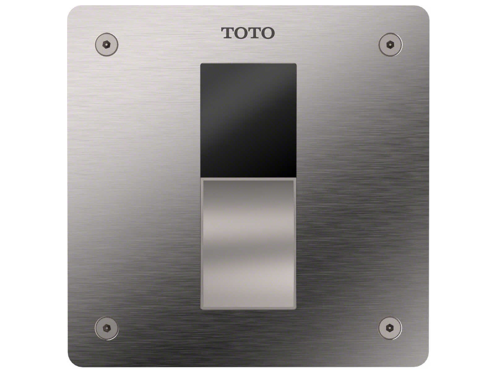TOTO EcoPower Touchless Stainless Steel Concealed Toilet Flushometer Valve for Top Spud with 4 x 4 Cover Plate