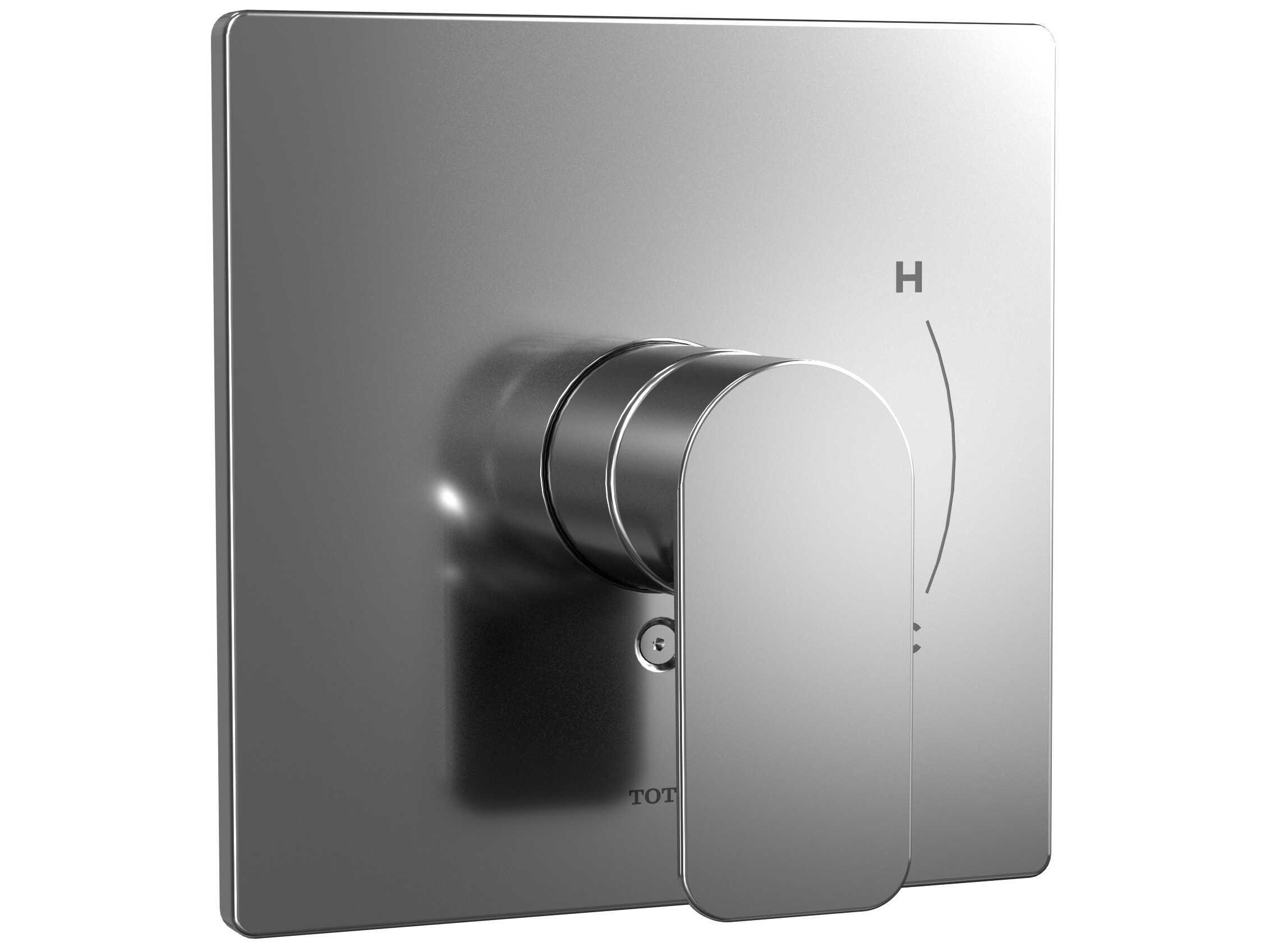 TOTO Oberon Polished Chrome Square 7" Pressure Balance Valve Shower Trim