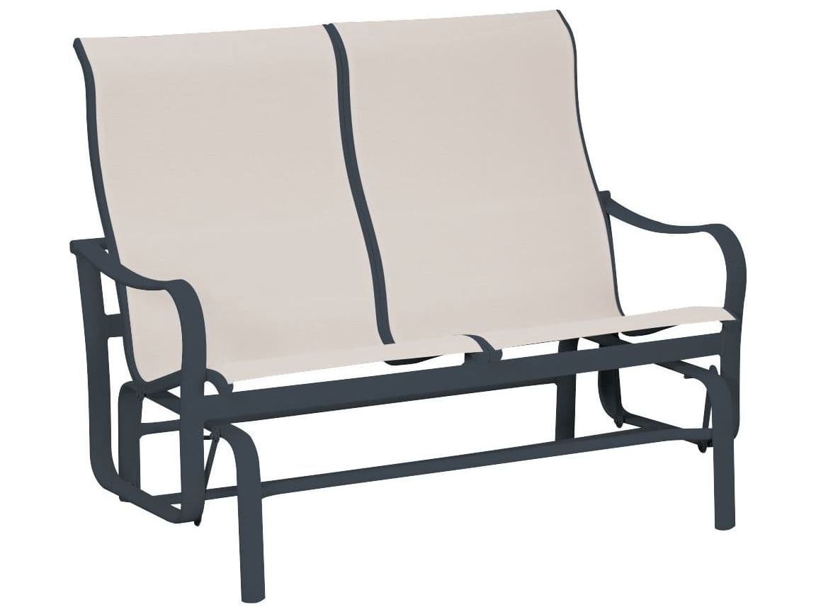 Tropitone Shoreline Sling Aluminum Double Glider Outdoor Patio Loveseat