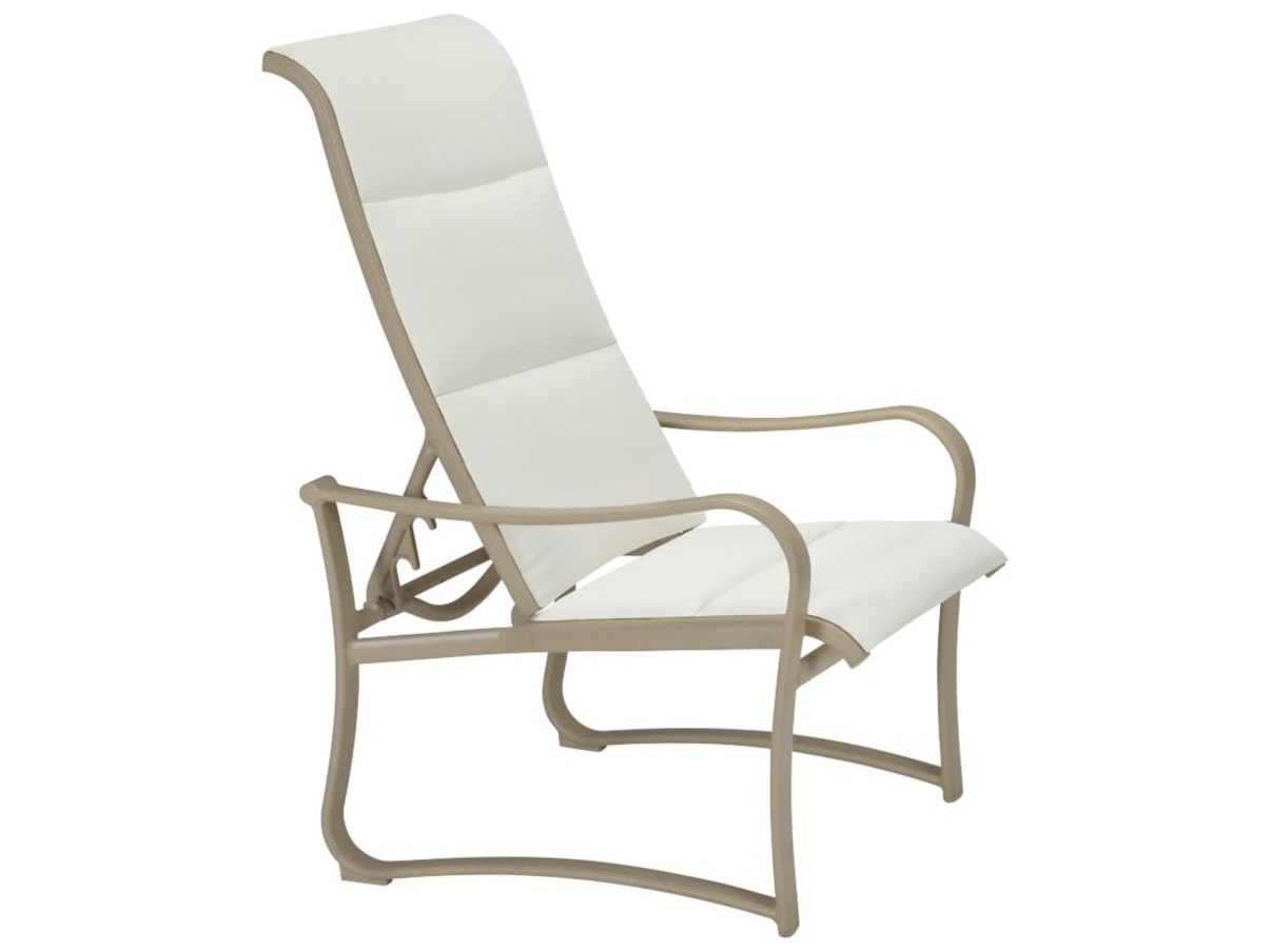 Tropitone Shoreline Padded Sling Aluminum Recliner Outdoor Lounge Chair
