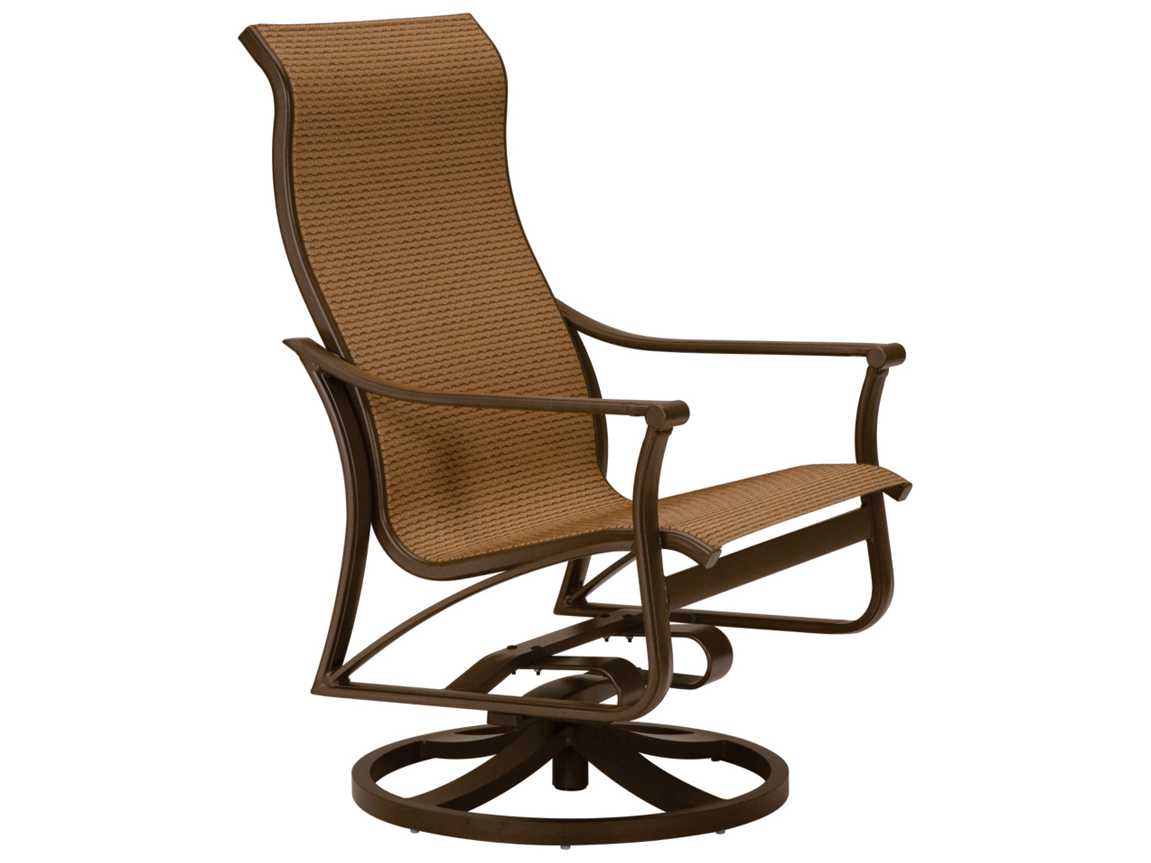 Tropitone Corsica Sling Aluminum High Back Swivel Rocker Outdoor Patio Lounge Chair