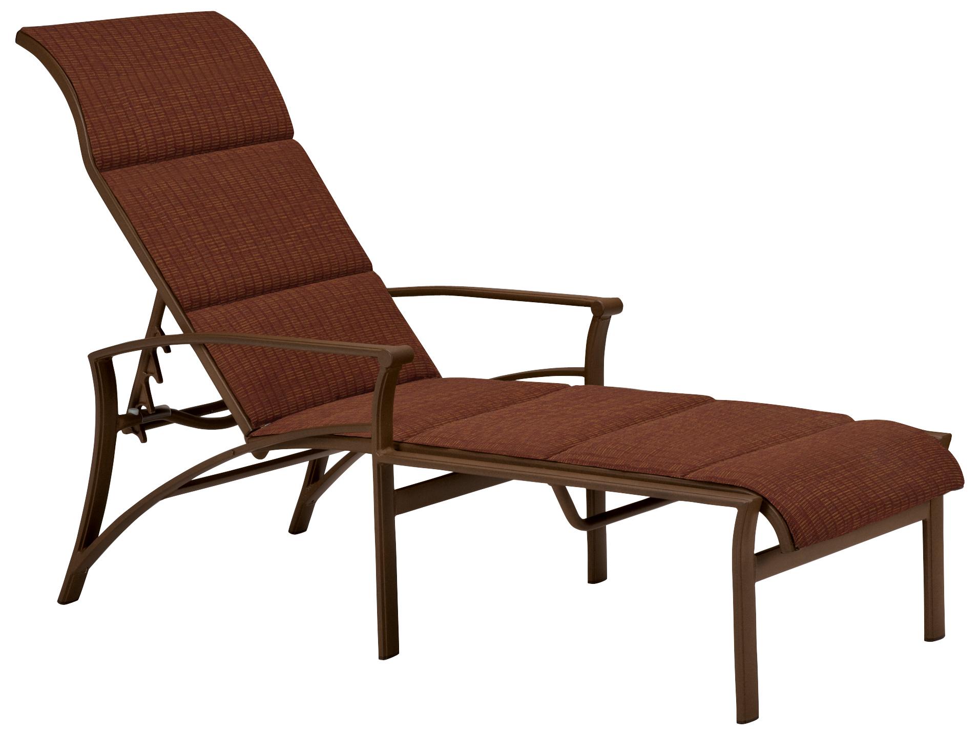 Tropitone Corsica Padded Sling Aluminum Adjustable Outdoor Patio Chaise Lounge