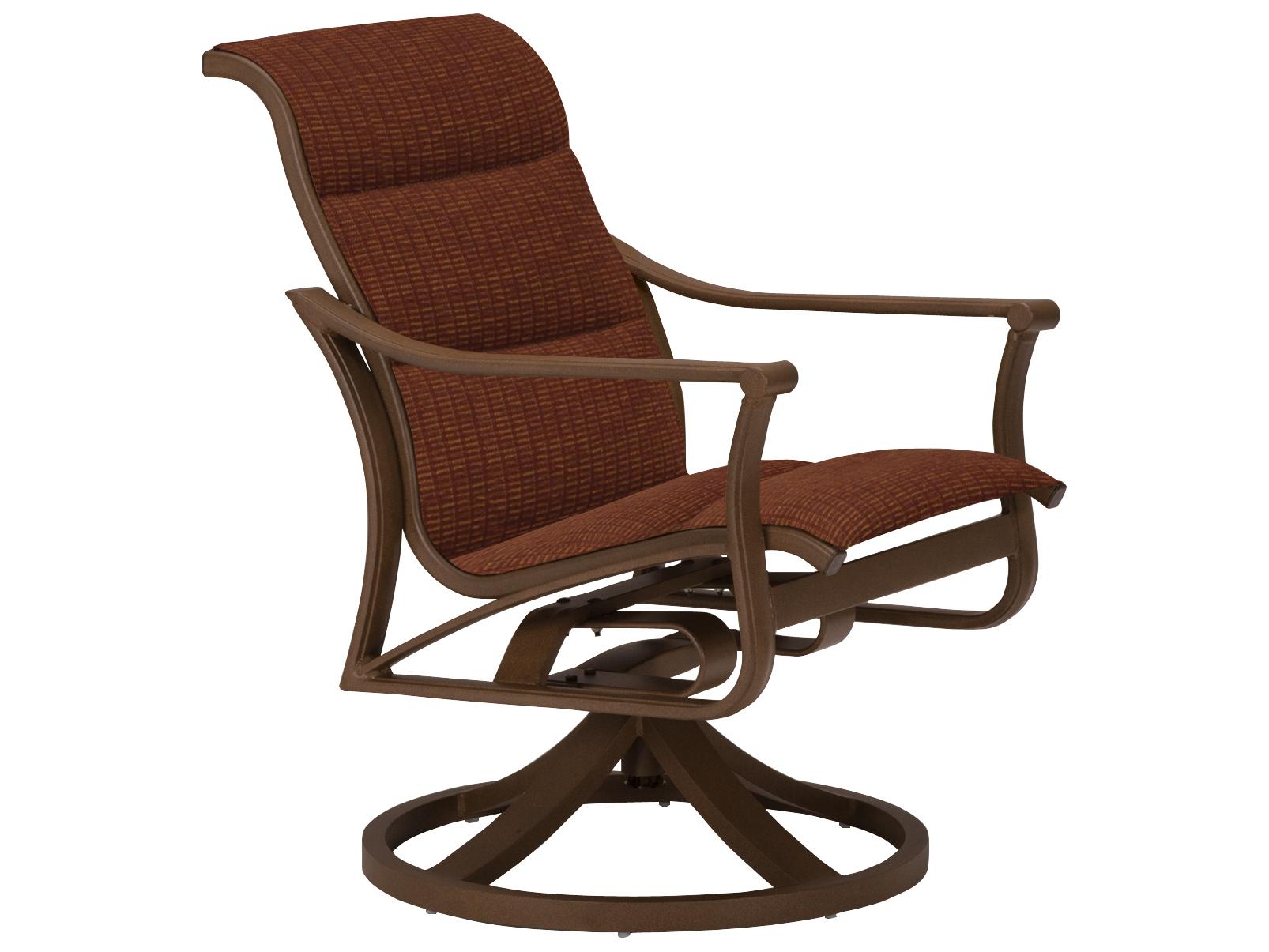 Tropitone Corsica Padded Sling Aluminum Swivel Rocker Outdoor Patio Lounge Chair