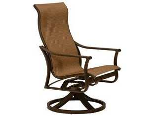 Tropitone Corsica Sling Aluminum High Back Swivel Rocker Patio Lounge Chair