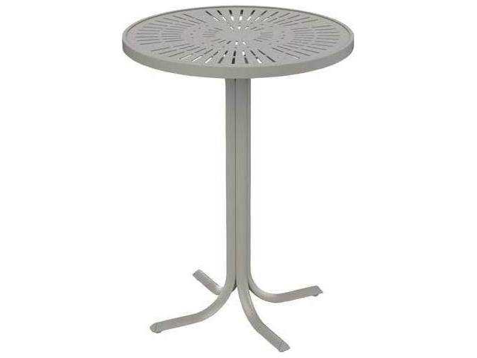 Tropitone Patterned La'stratta Aluminum Round Patio Bar Table