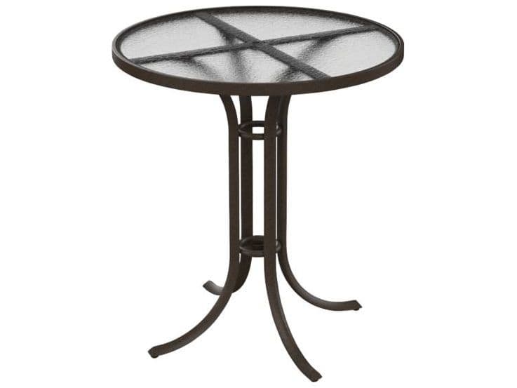 Tropitone Acrylic Cast Aluminum Round Outdoor Bar Table