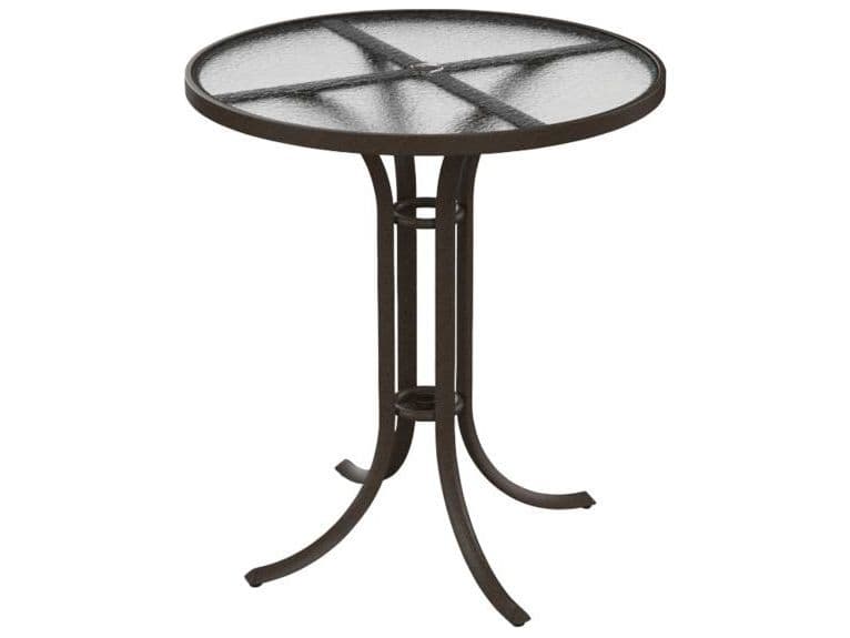 Tropitone Acrylic Cast Aluminum Round Table with Umbrella Hole