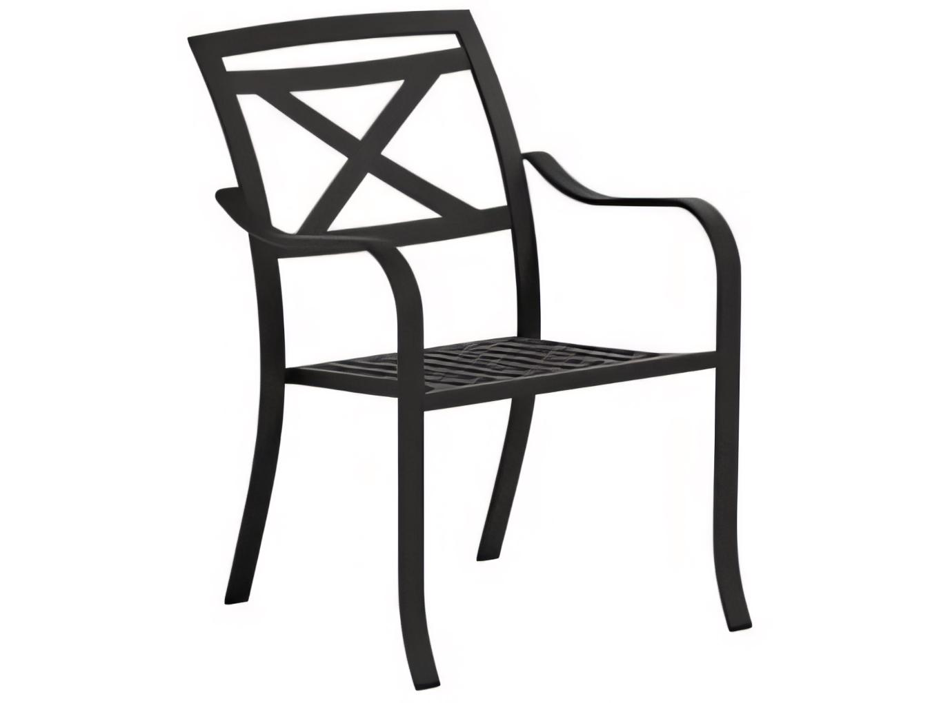 Tropitone Catalina Cast Aluminum Stackable Dining Arm Chair X Back