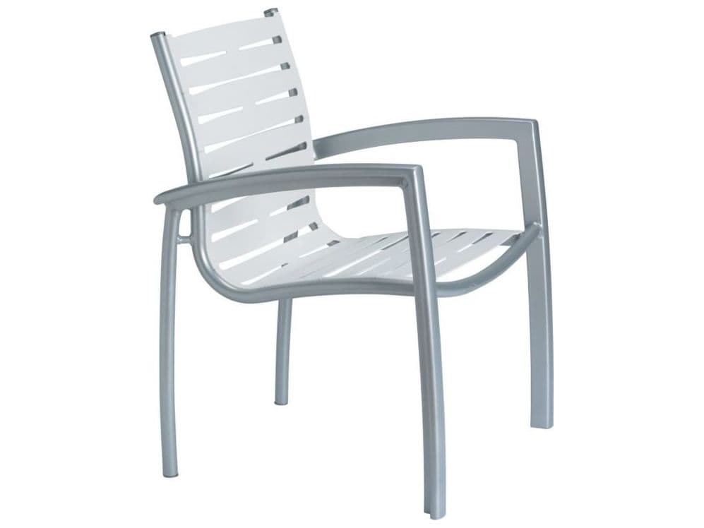 Tropitone South Beach Ribbon Aluminum Outdoor Patio Dining Arm Chair
