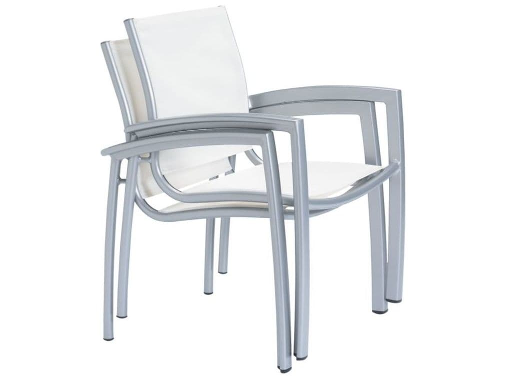 Tropitone South Beach Relaxed Sling Aluminum Outdoor Dining Arm Chair