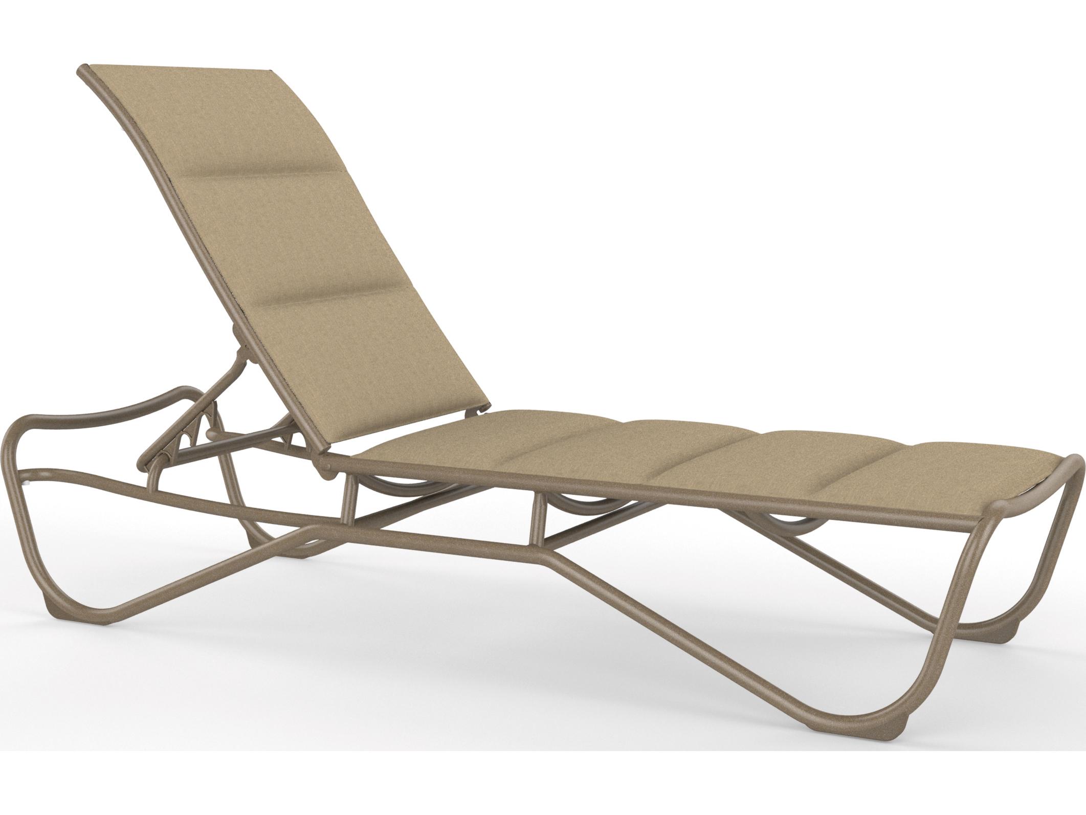 Tropitone Millennia Padded Sling Aluminum Stackable Outdoor Patio Chaise Lounge
