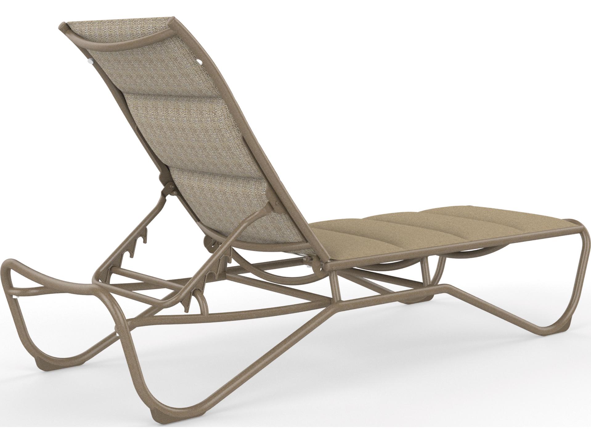 Tropitone Millennia Padded Sling Aluminum Stackable Outdoor Patio Chaise Lounge